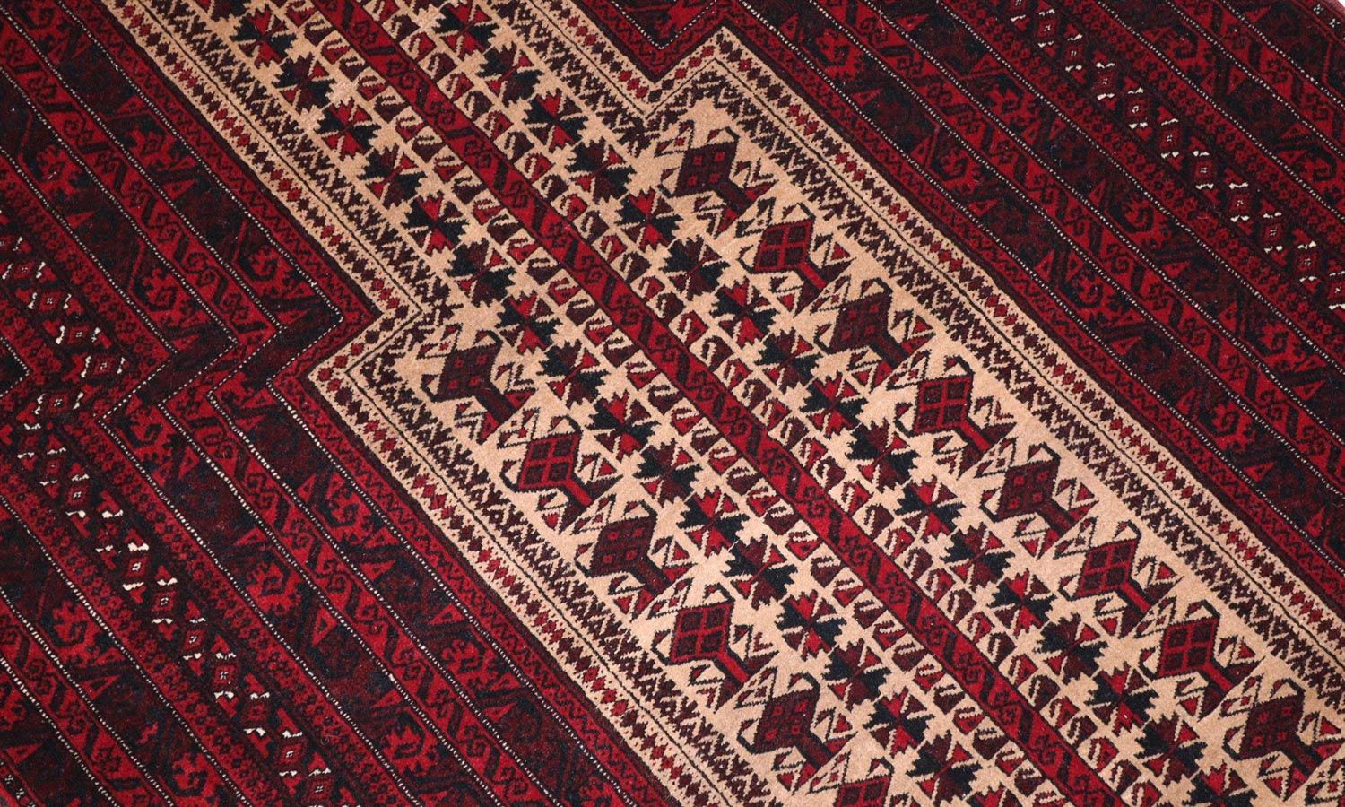 Afghan Teppich 150 x 95 cm - dunkelrot - Image 2