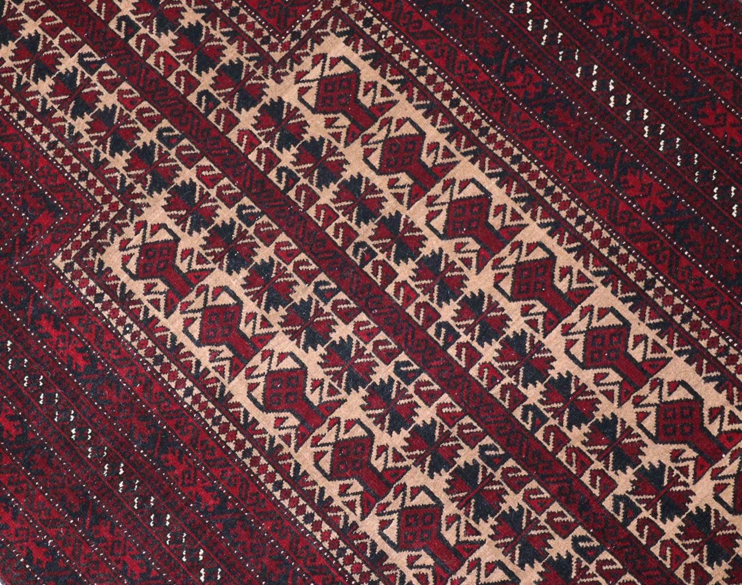 Afghan Teppich 150 x 95 cm - dunkelrot - Image 2