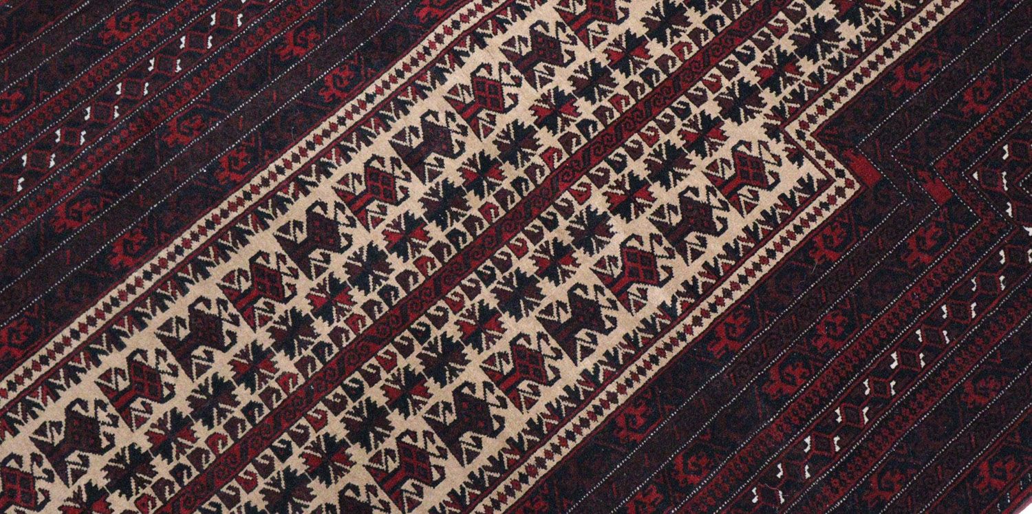Afghan Teppich 150 x 95 cm - dunkelrot - Image 2