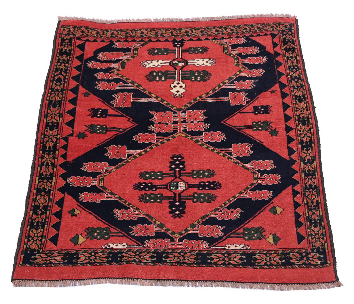 Afghan Teppich 154 x 126 cm - rot
