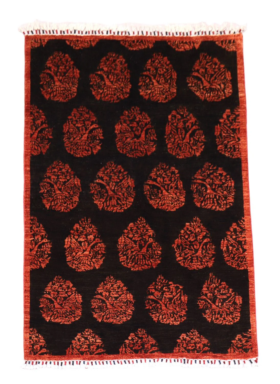 Afghan Teppich 180 x 127 cm - dunkelrot