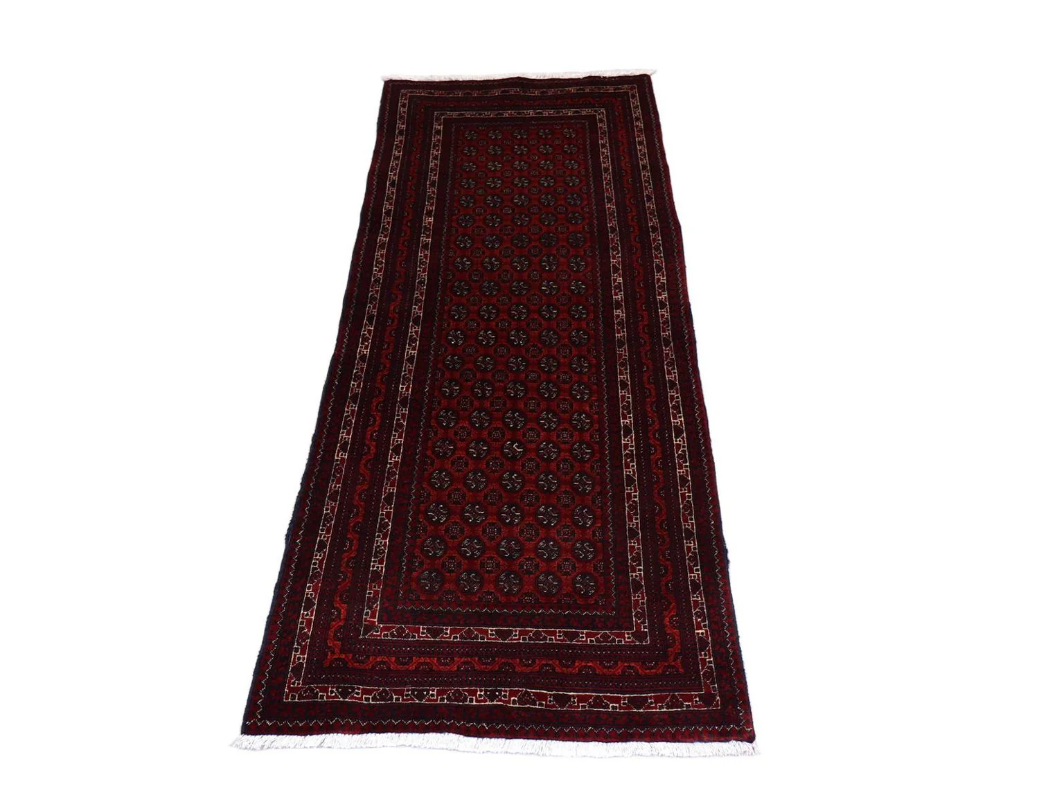 Afghan Teppich 196 x 79 cm - dunkelrot - Image 2
