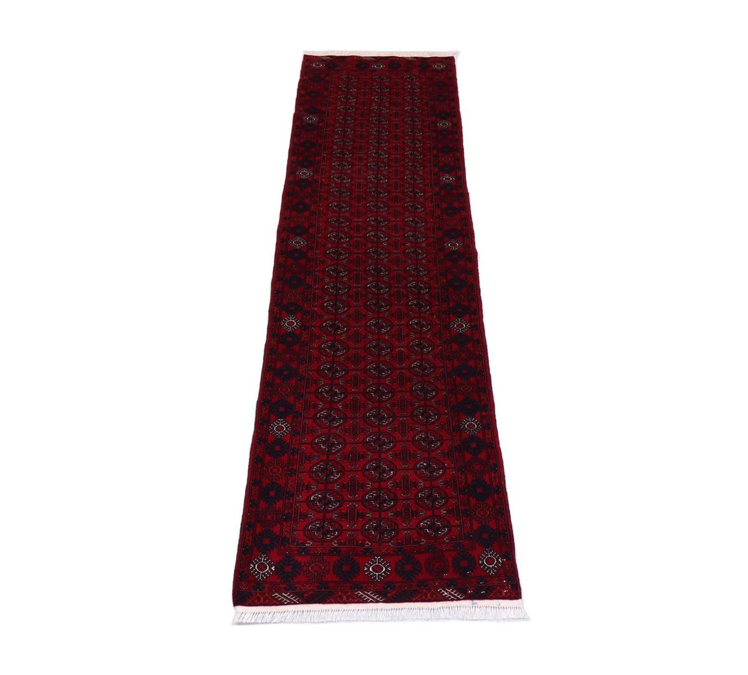 Afghan Teppich 278 x 83 cm - dunkelrot - Image 3