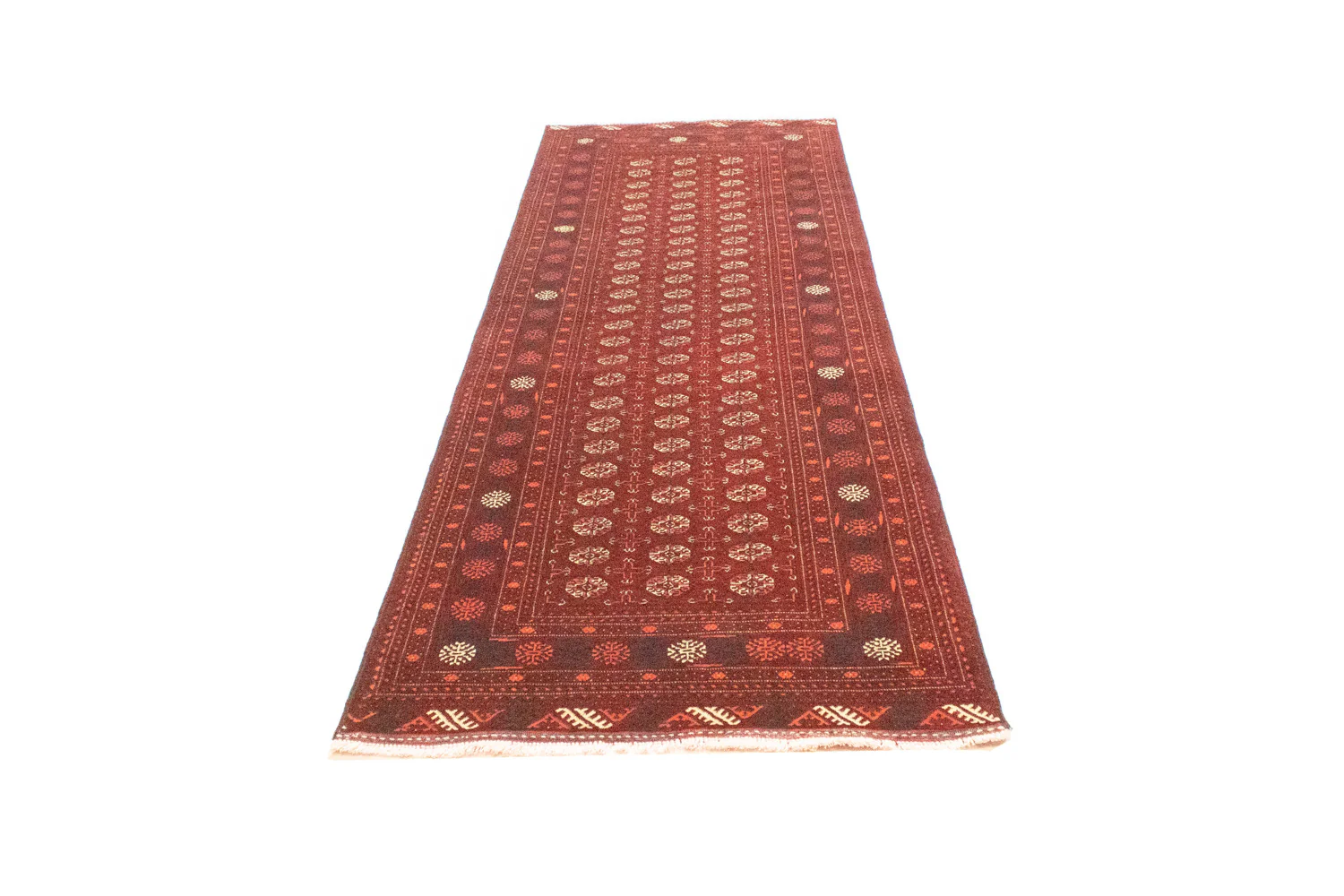Afghan Teppich - Buchara 294 x 84 cm - dunkelrot - Image 5