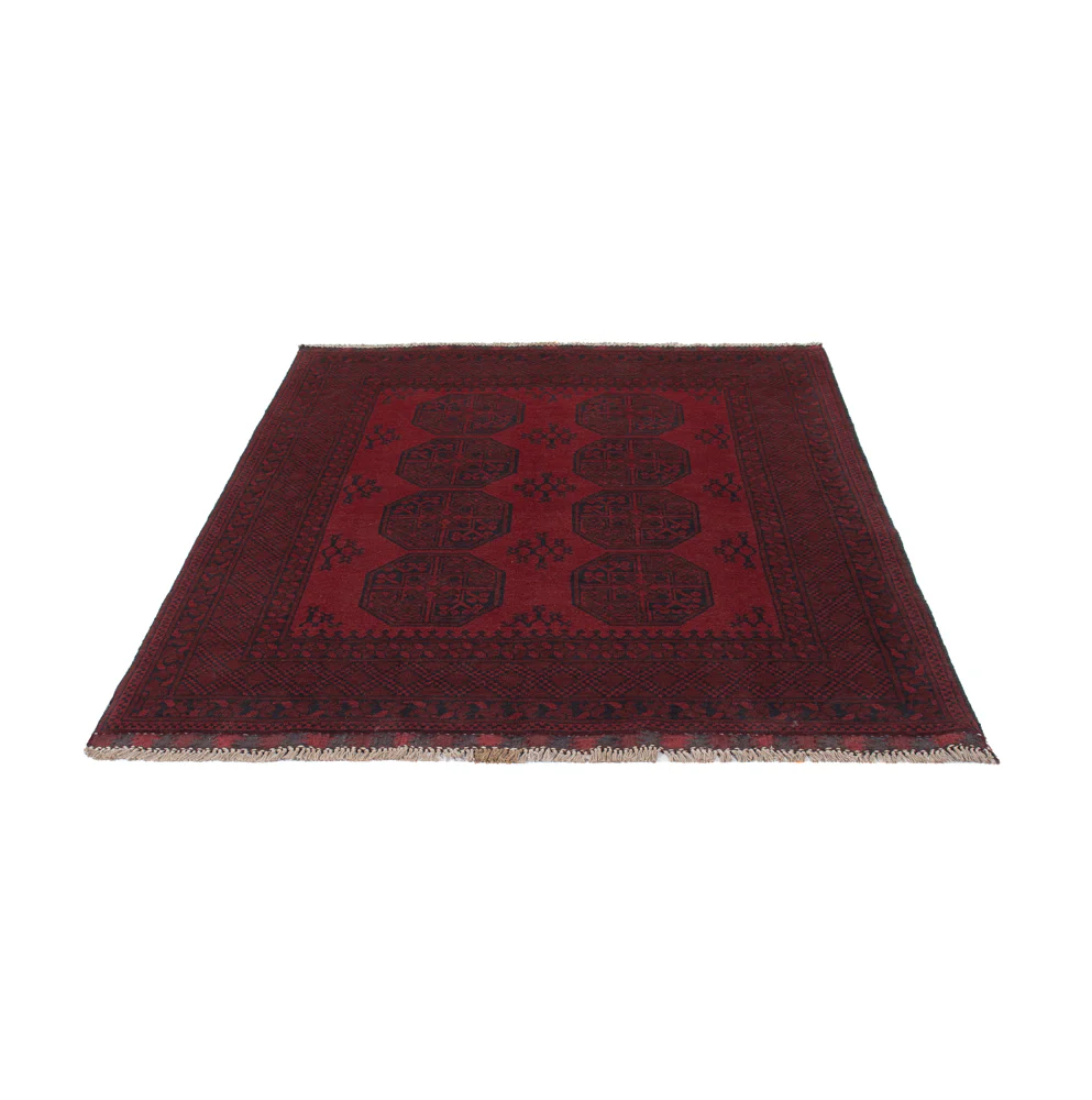 Afghan Teppich - Filpa - 193 x 150 cm - dunkelrot - Image 6