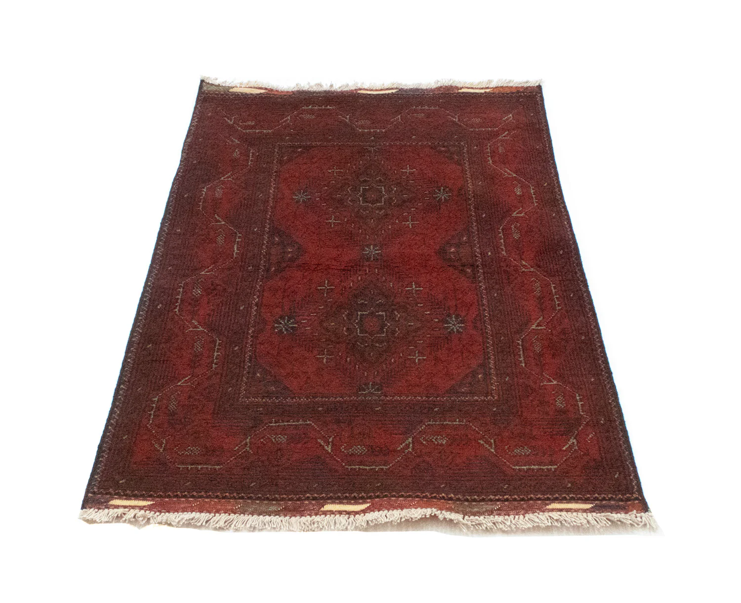 Afghan Teppich - Kunduz 123 x 75 cm - dunkelrot - Image 5