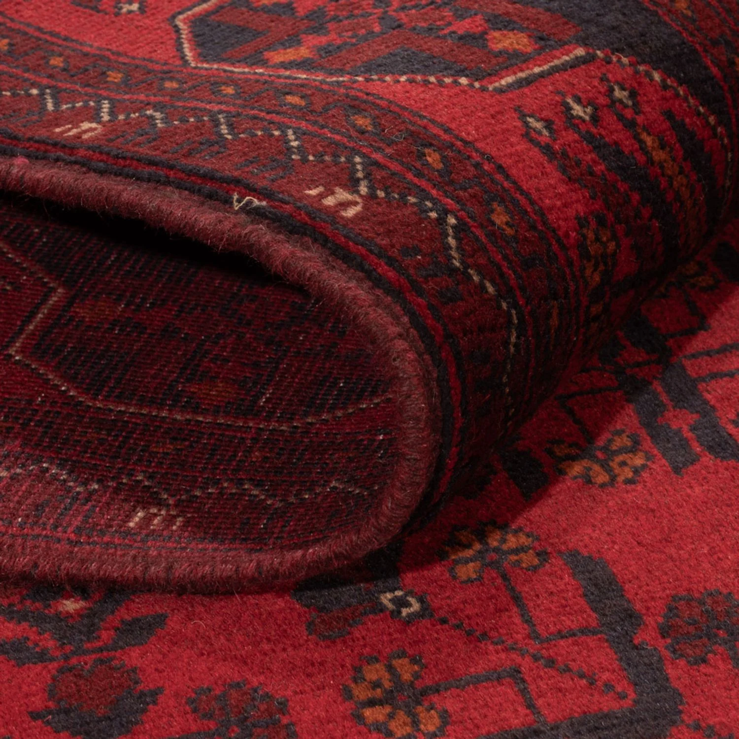Afghan Teppich - Kunduz - 195 x 125 cm - dunkelrot - Image 4