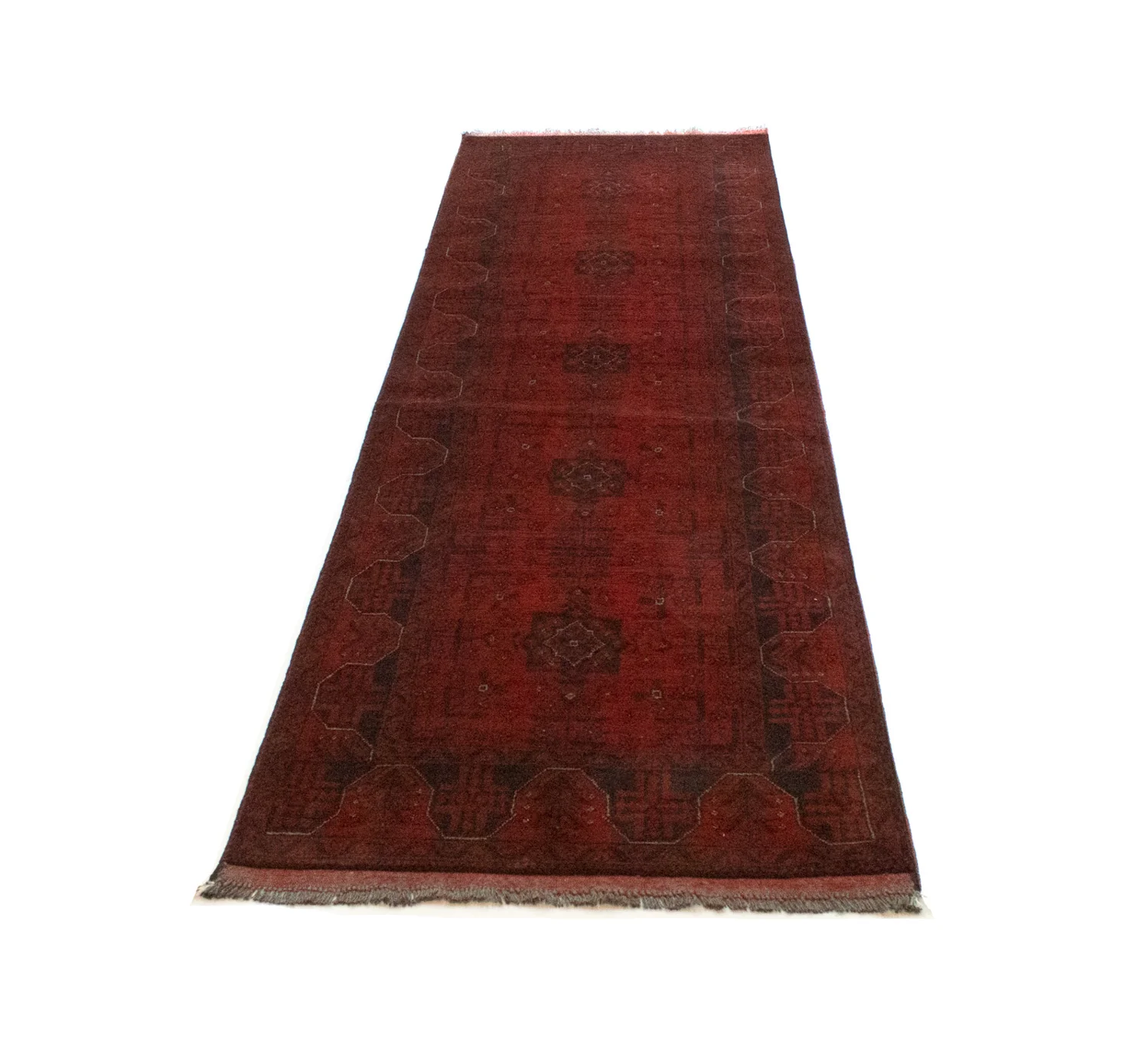 Afghan Teppich - Kunduz 296 x 77 cm - rot - Image 5