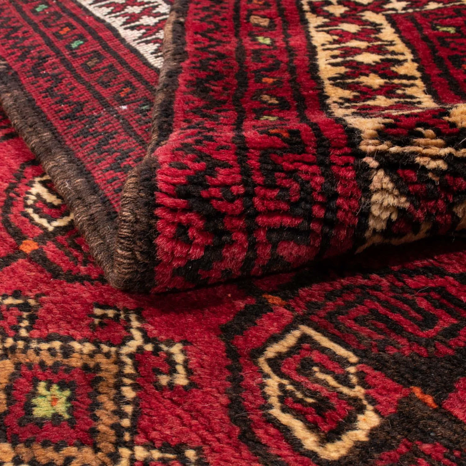 Belutsch Teppich 190 x 138 cm - dunkelrot - Image 4