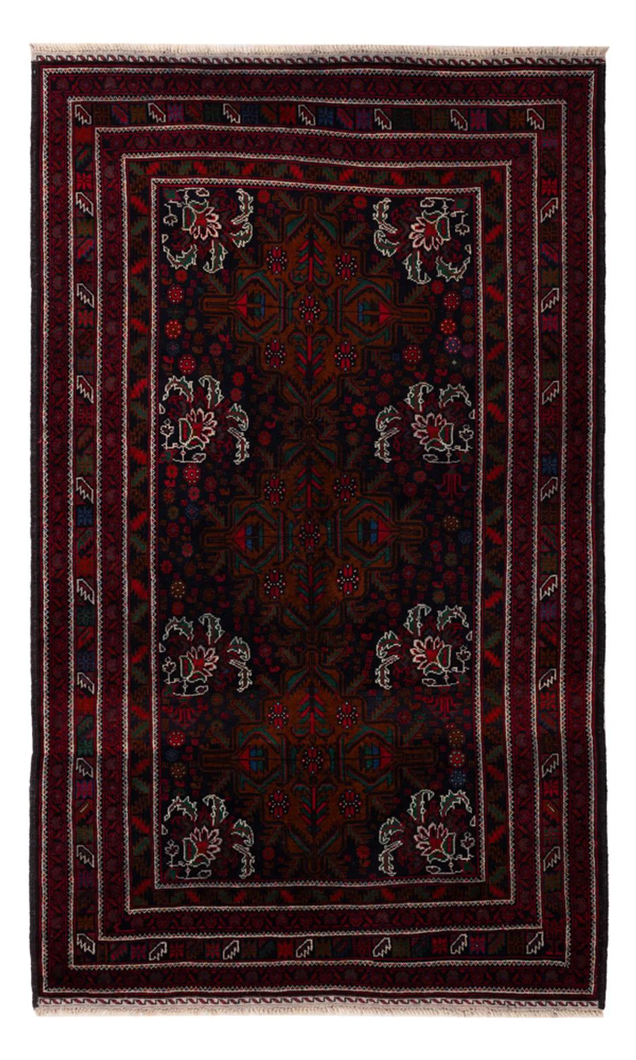 Belutsch Teppich - 202 x 119 cm - dunkelrot