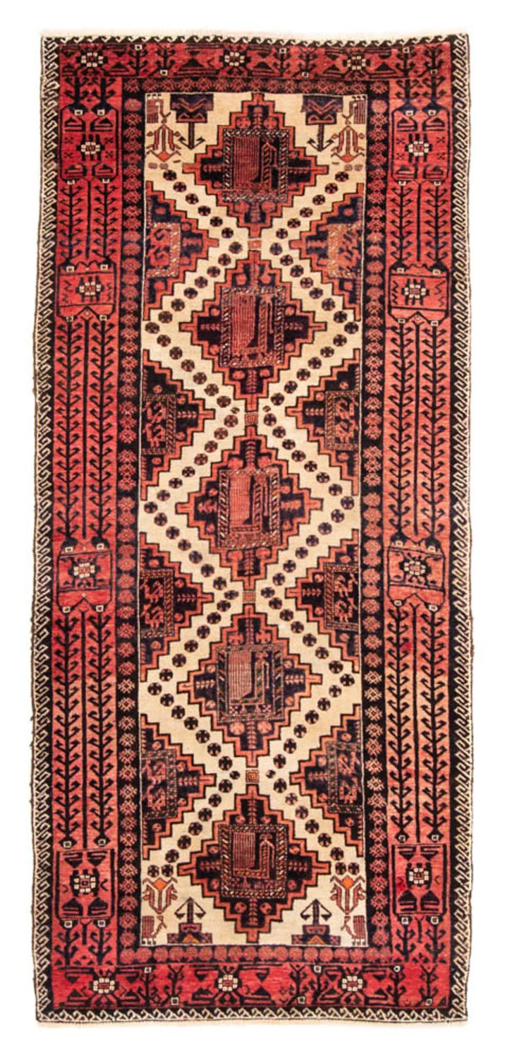 Belutsch Teppich 238 x 100 cm - hellrot