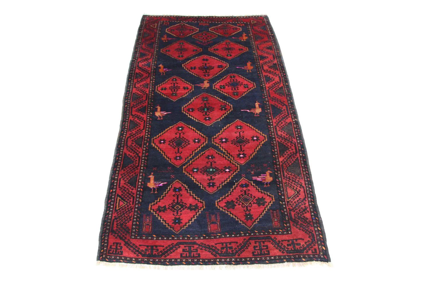 Belutsch Teppich 296 x 150 cm - blau