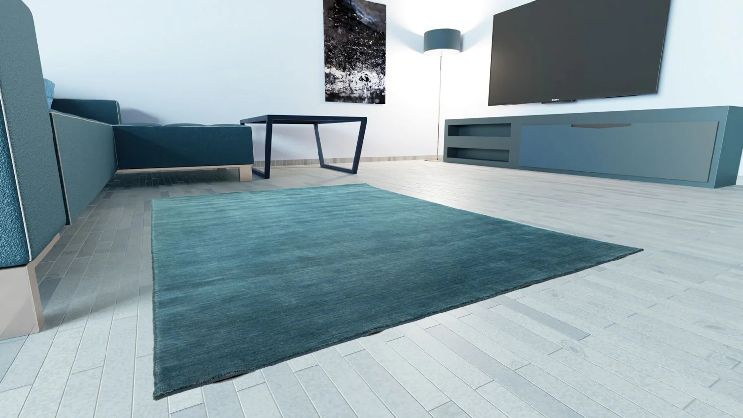 Gabbeh Teppich - Indus 250 x 200 cm - petrolblau - Image 2
