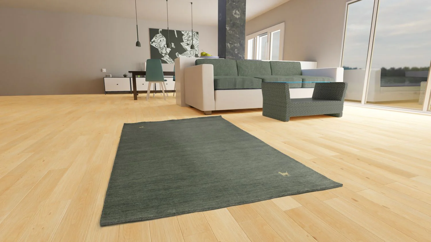 Gabbeh Teppich - Indus 300 x 250 cm - grau - Image 2