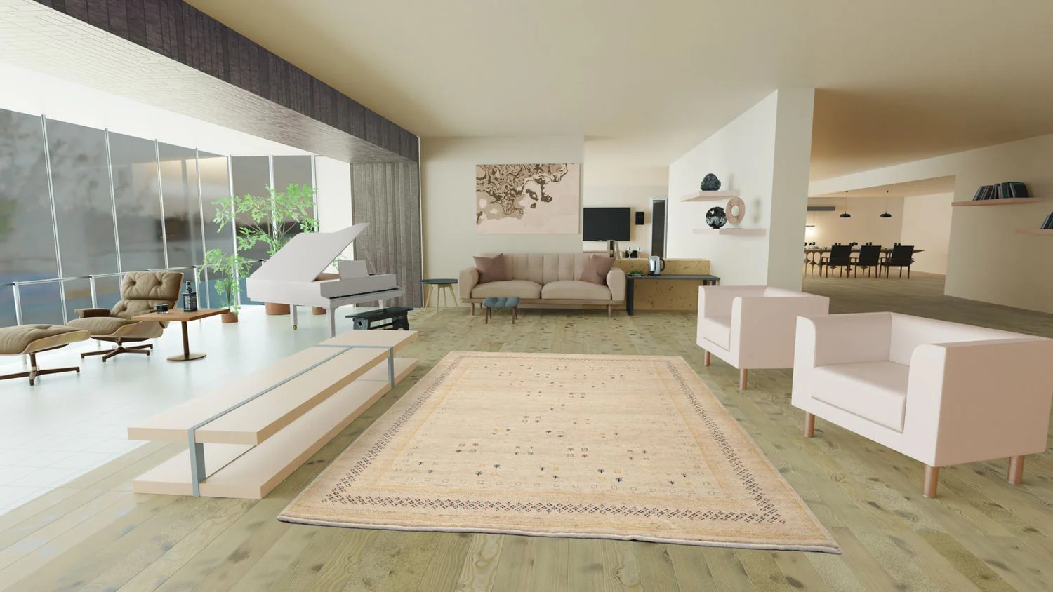 Gabbeh Teppich - Loribaft Indus 400 x 300 cm - beige - Image 2