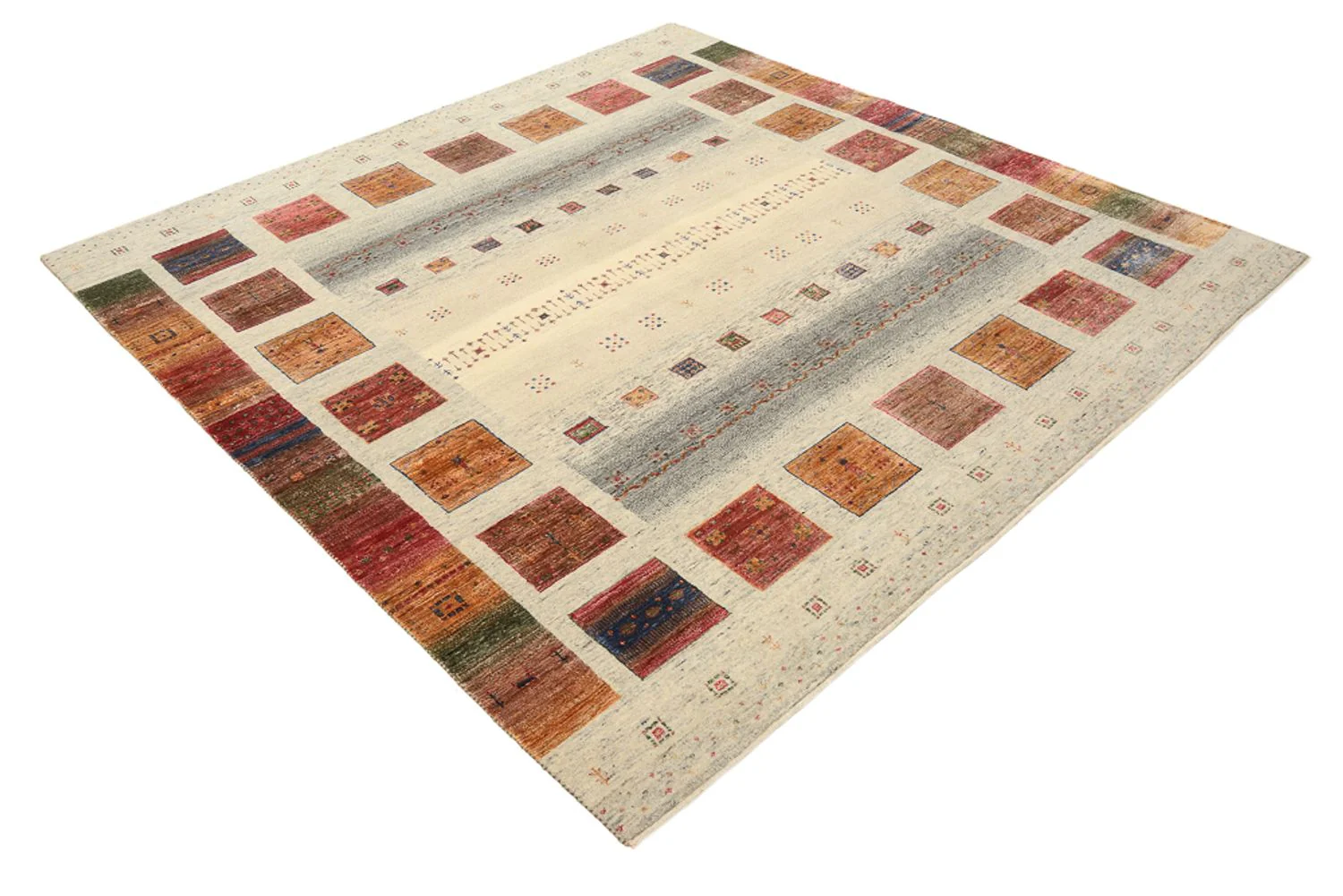 Gabbeh Teppich - Loribaft Indus quadratisch  - 206 x 204 cm - dunkelbeige - Image 4