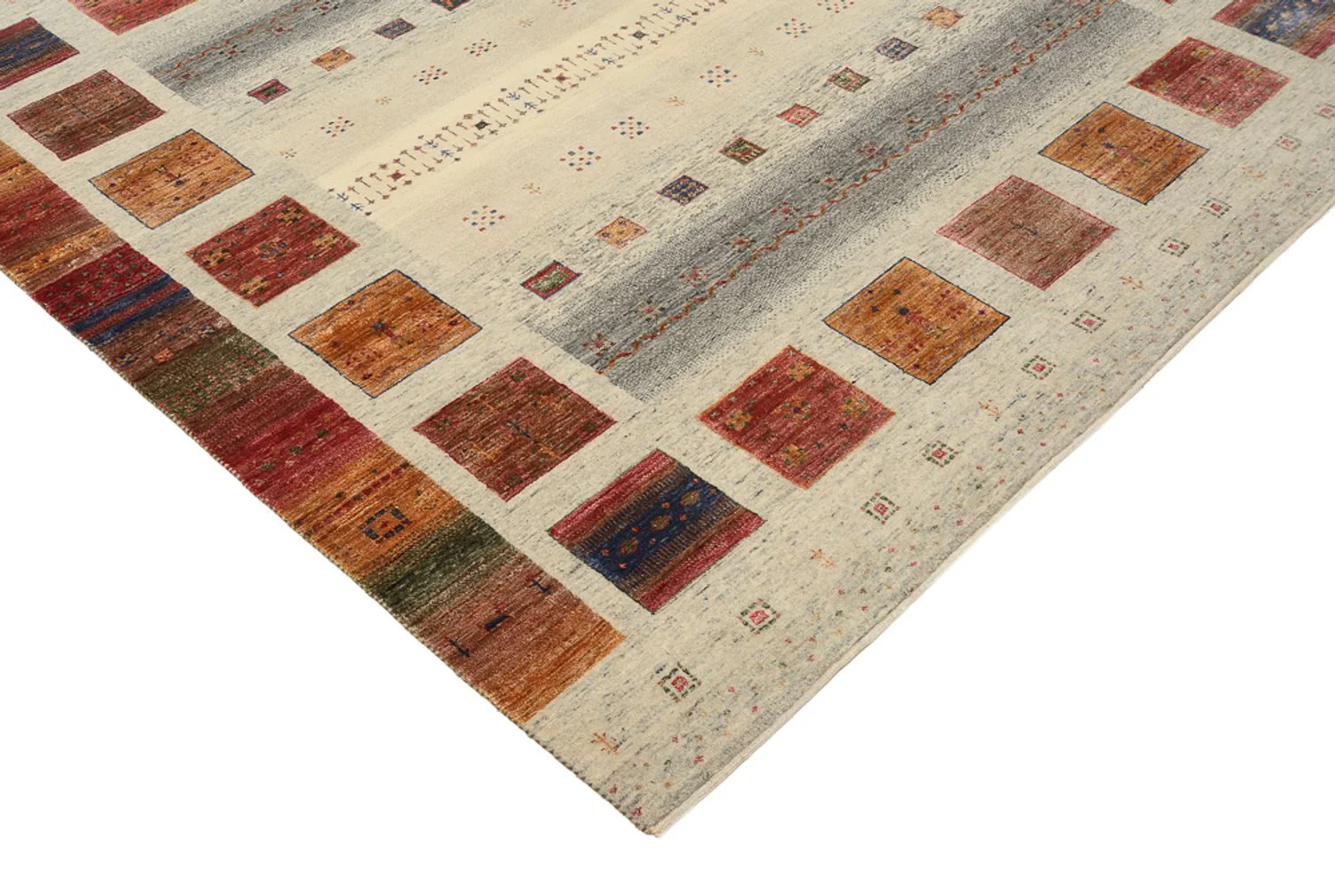 Gabbeh Teppich - Loribaft Indus quadratisch  - 206 x 204 cm - dunkelbeige - Image 5