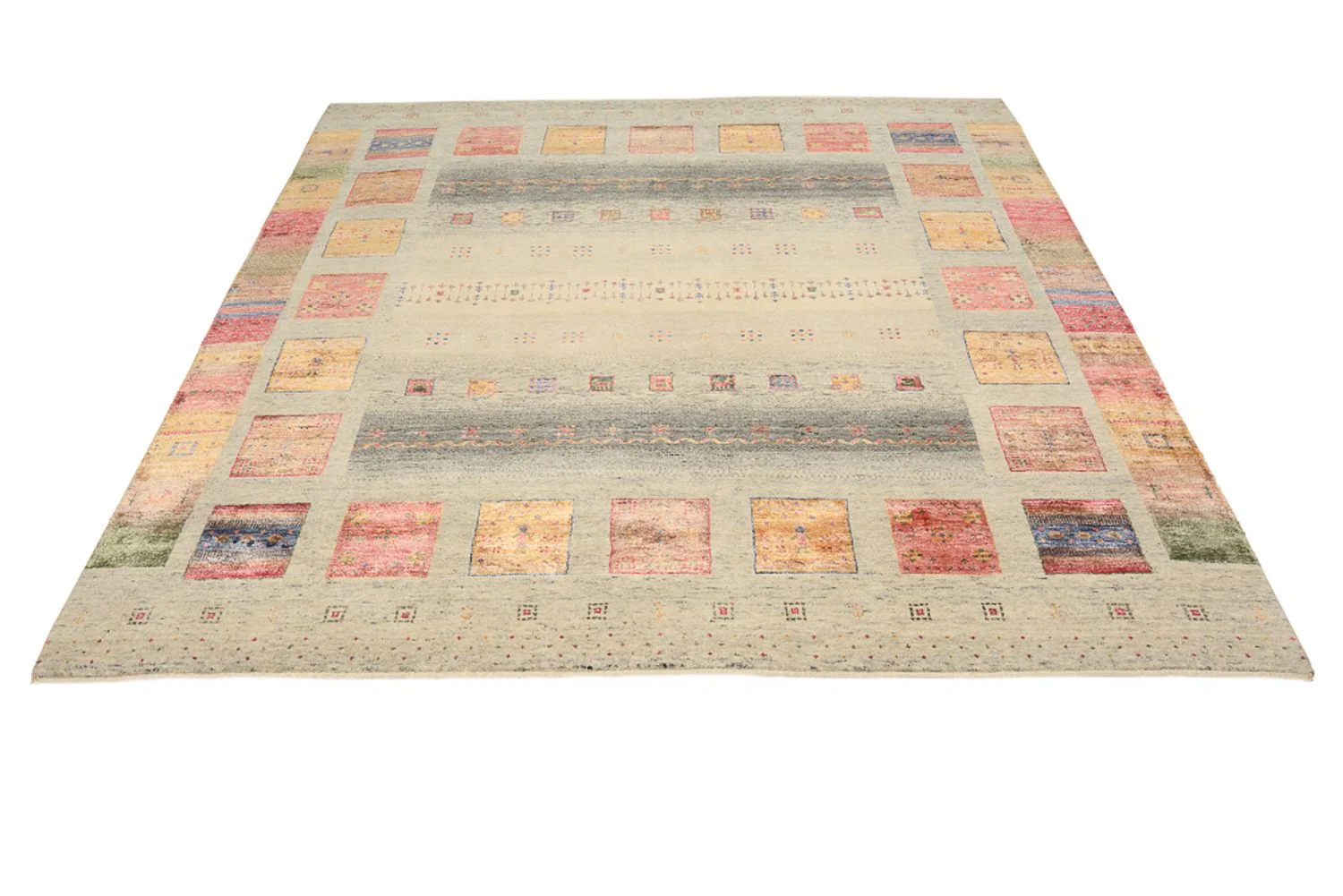 Gabbeh Teppich - Loribaft Indus quadratisch  - 206 x 204 cm - dunkelbeige - Image 8