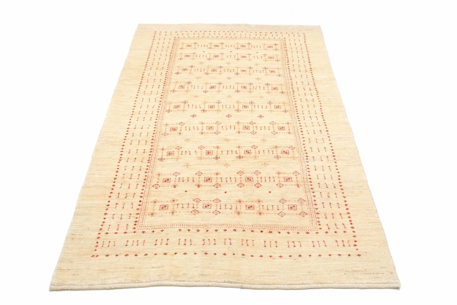 Gabbeh Teppich - Loribaft Perser 201 x 119 cm - beige - Image 4