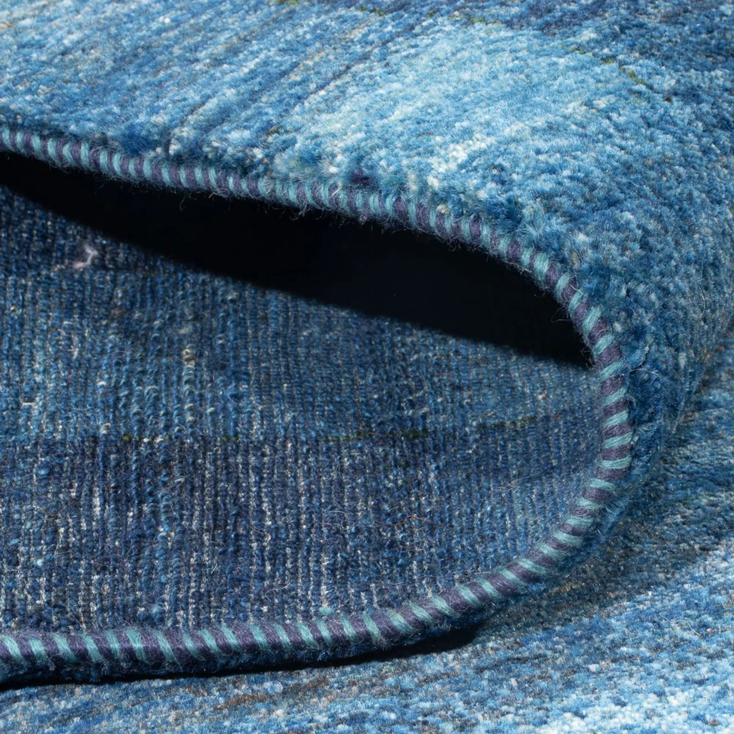 Gabbeh Teppich - Loribaft Perser - 225 x 186 cm - seeblau - Image 4