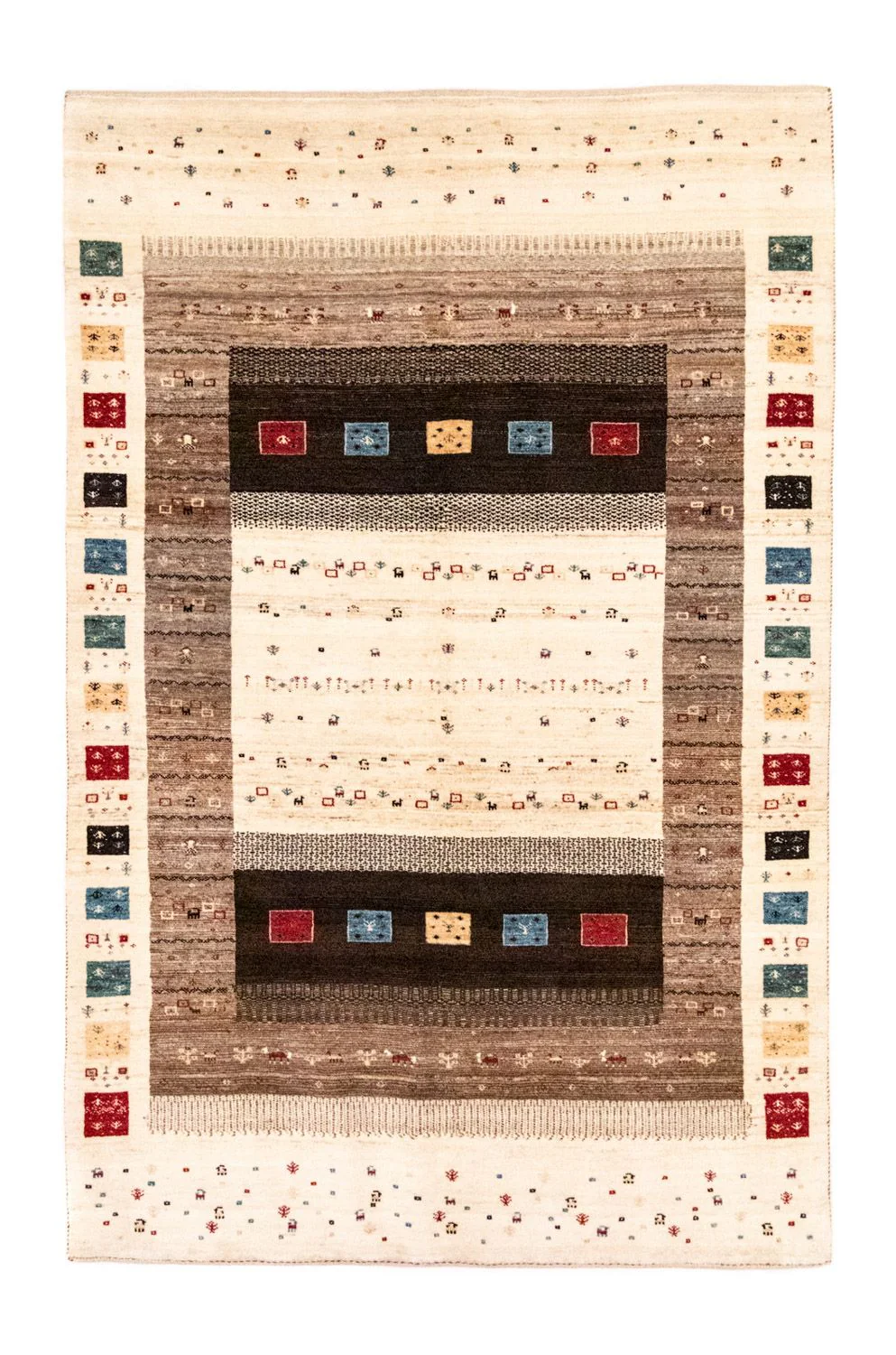 Gabbeh Teppich - Loribaft Perser 260 x 170 cm - beige
