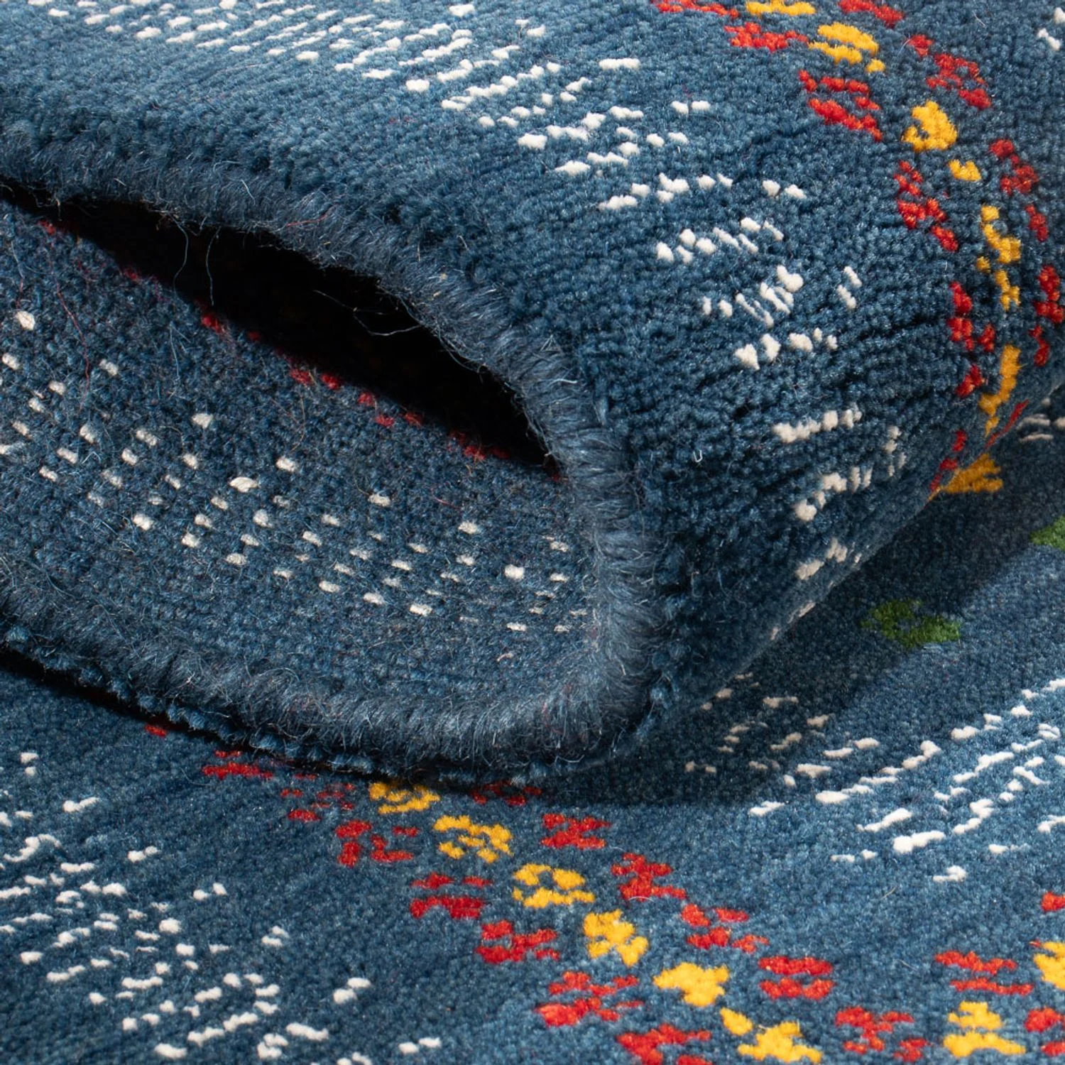Gabbeh Teppich - Loribaft Softy - 90 x 60 cm - blau - Image 4