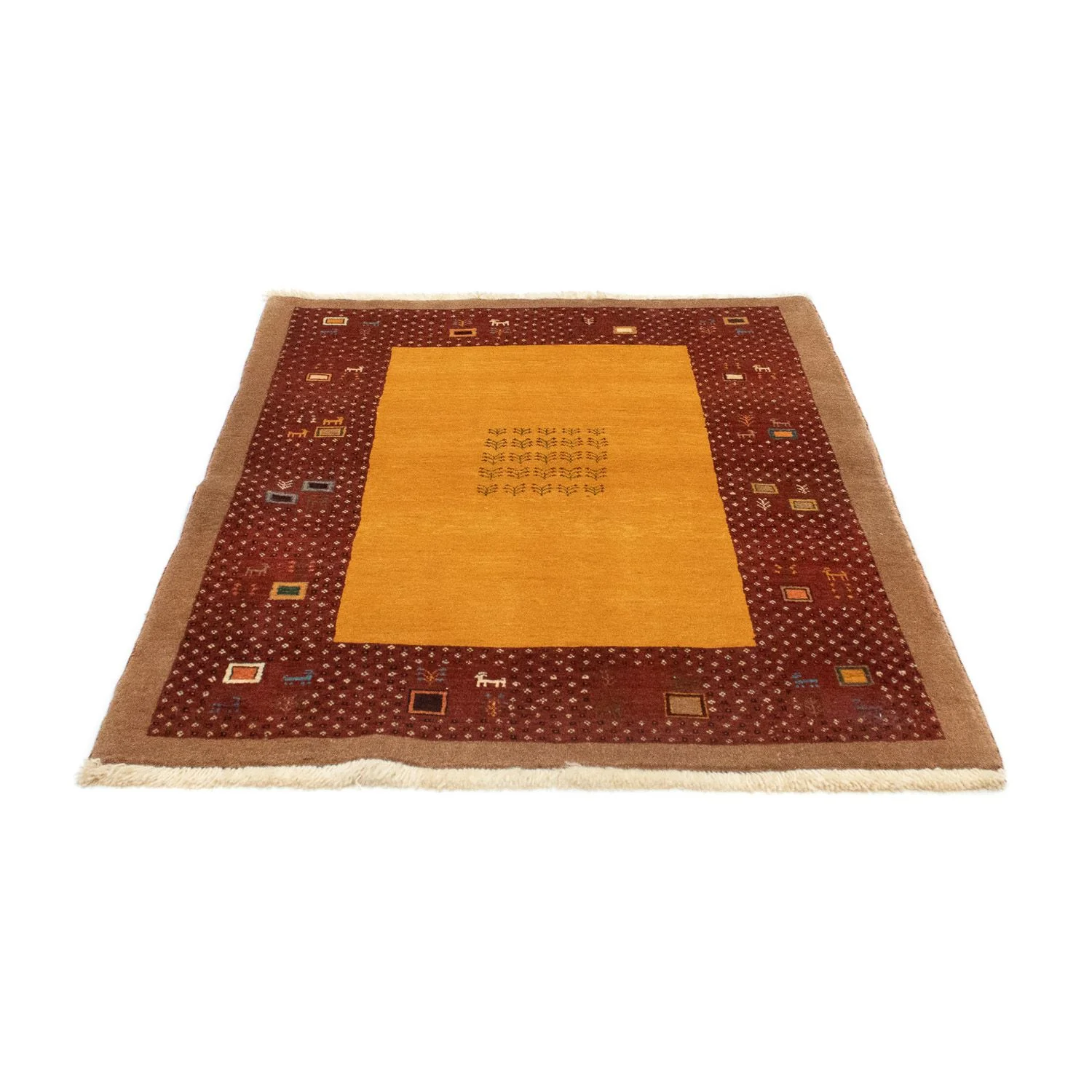 Gabbeh Teppich - Perser 150 x 110 cm - gold - Image 5