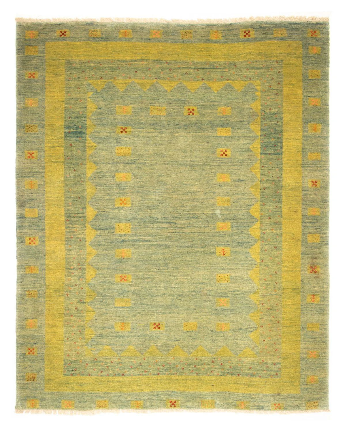 Gabbeh Teppich - Perser 218 x 175 cm - hellgrün