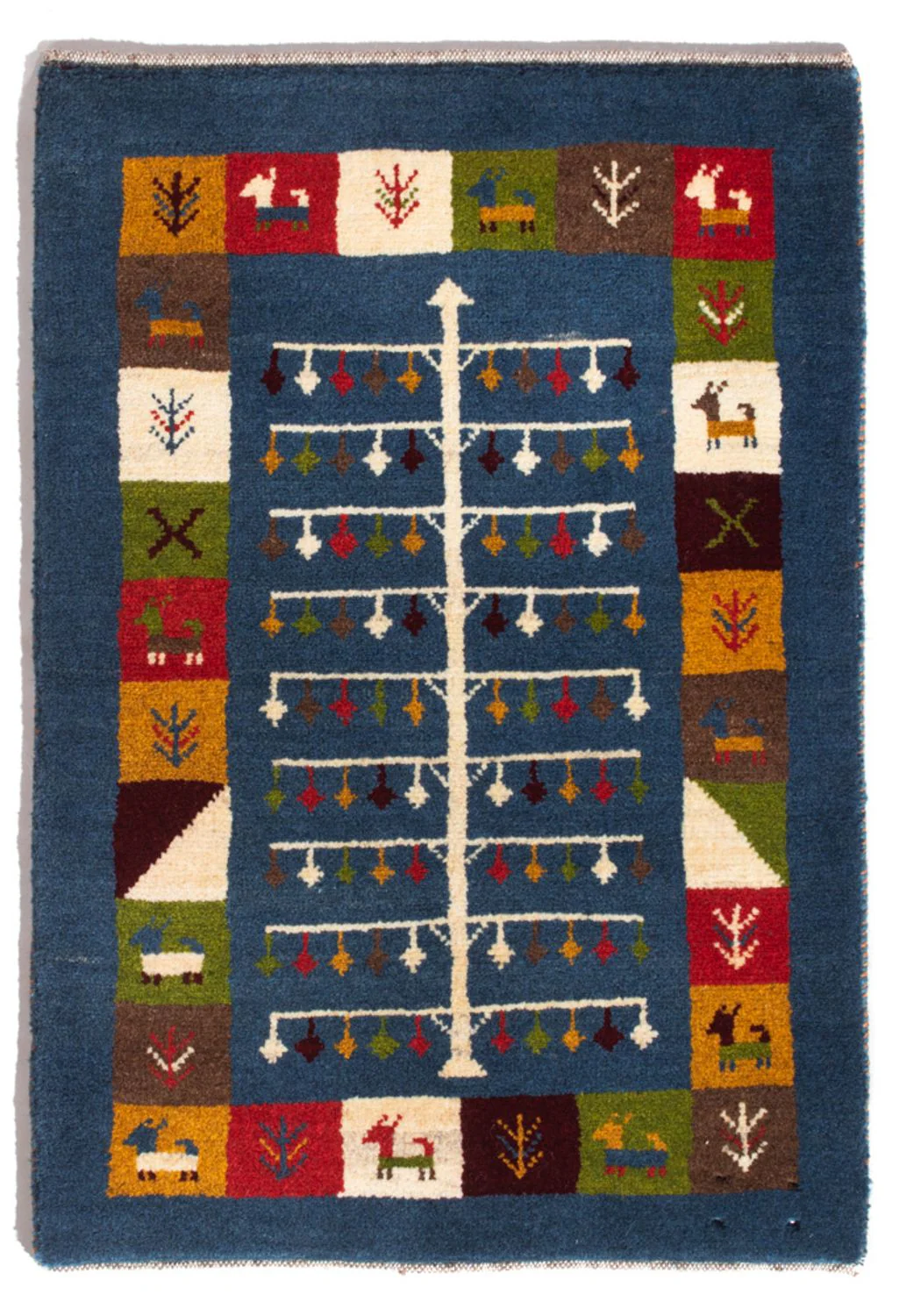 Gabbeh Persisch Teppich 90x62cm - Perserteppich Wollteppich