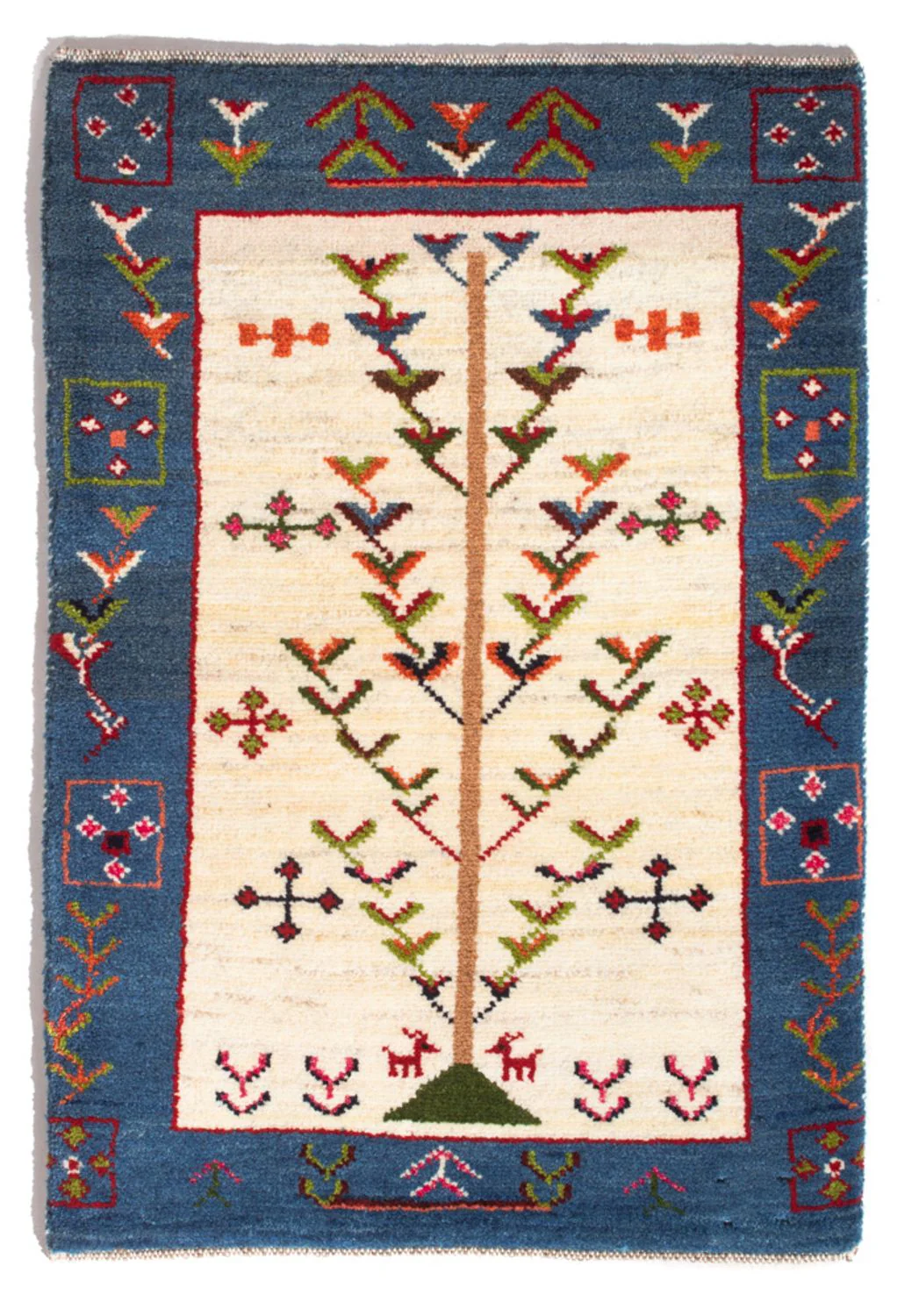 Gabbeh Persisch Teppich 92x63cm - Perserteppich Wollteppich