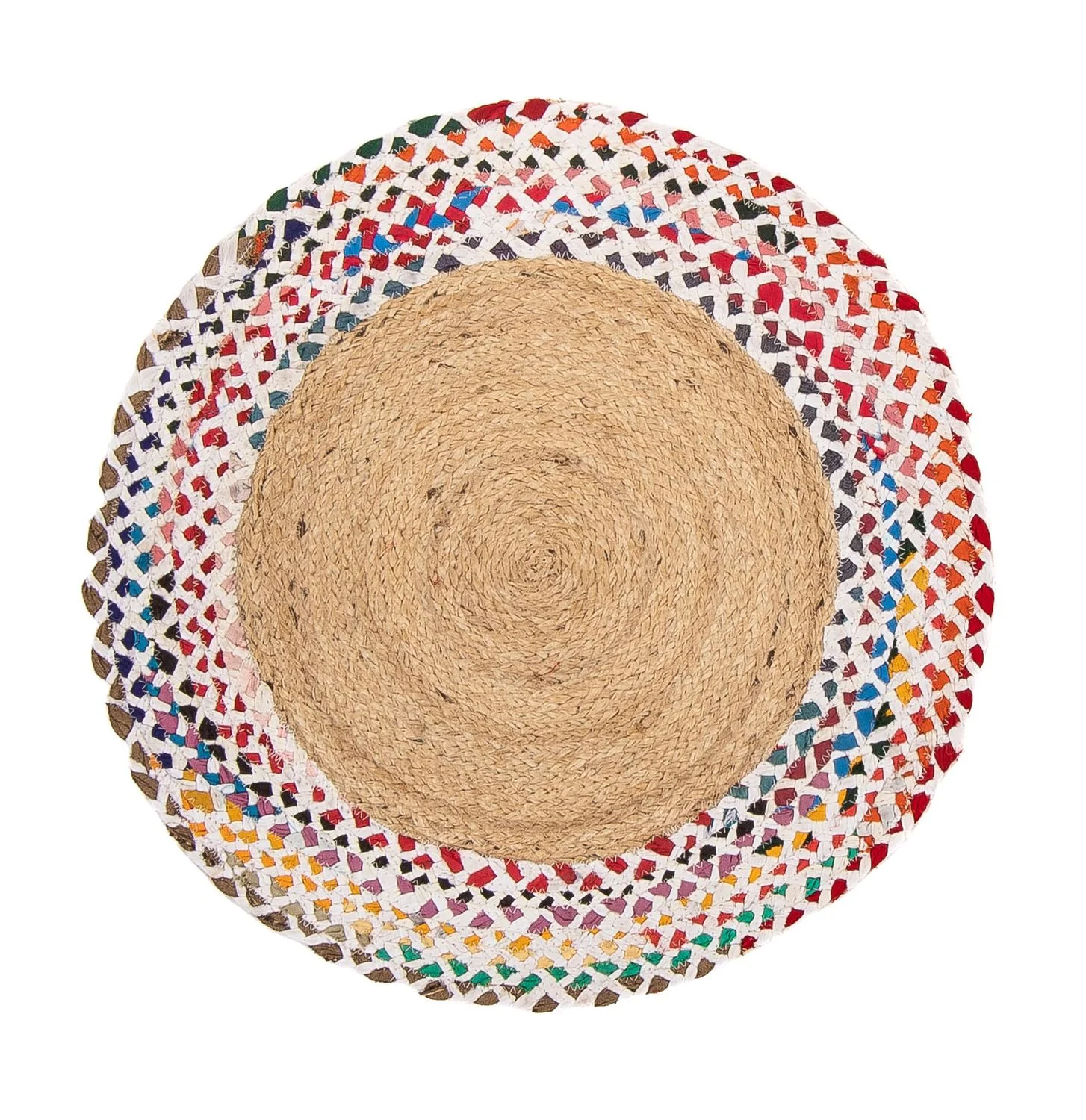 Juteteppich rund  - 60 x 60 cm - mehrfarbig