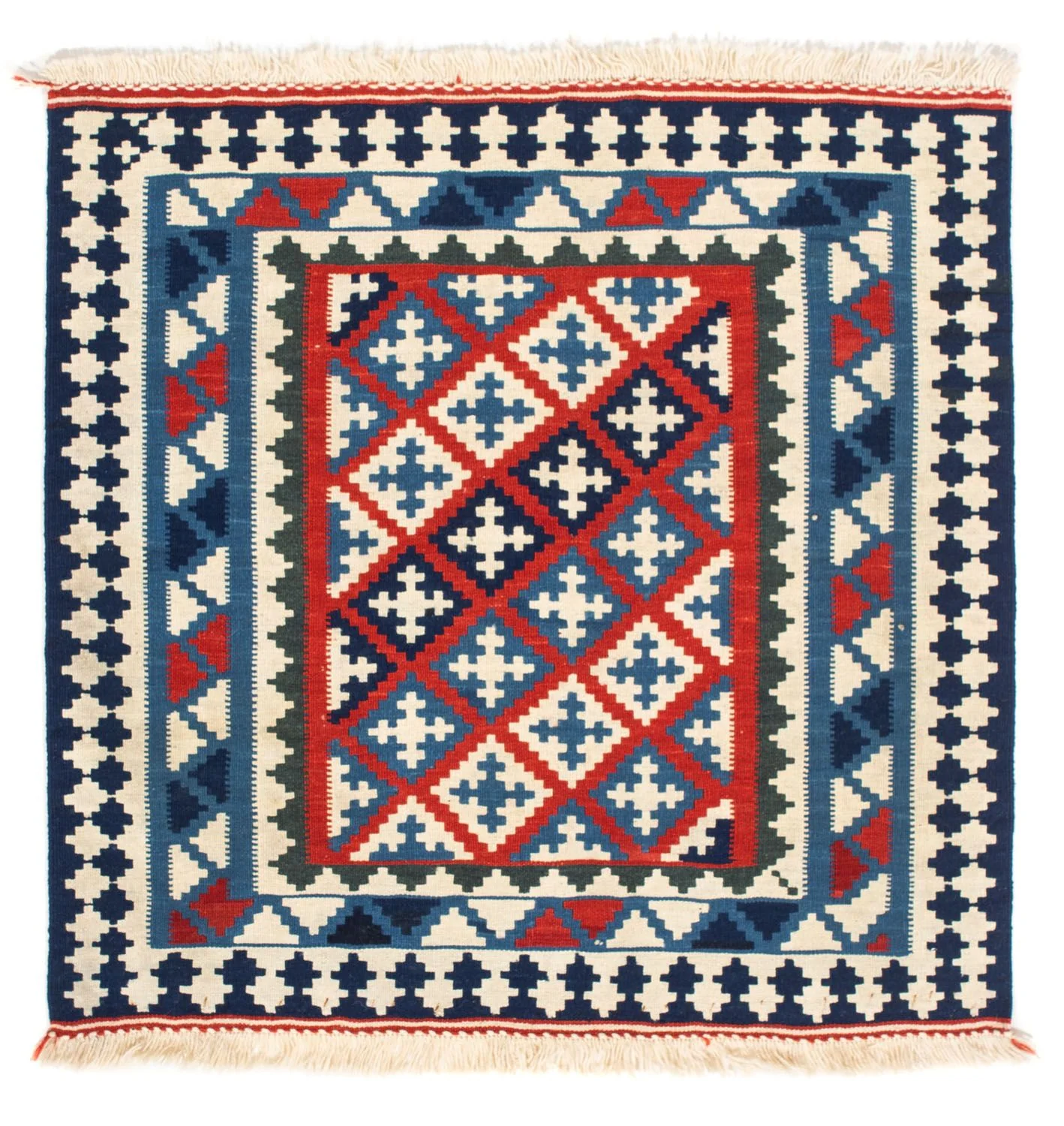 Kelim Teppich - Oriental 100 x 100 cm - blau