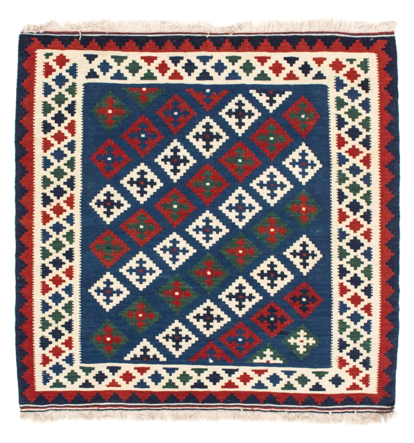 Kelim Teppich - Oriental 100 x 100 cm - dunkelblau