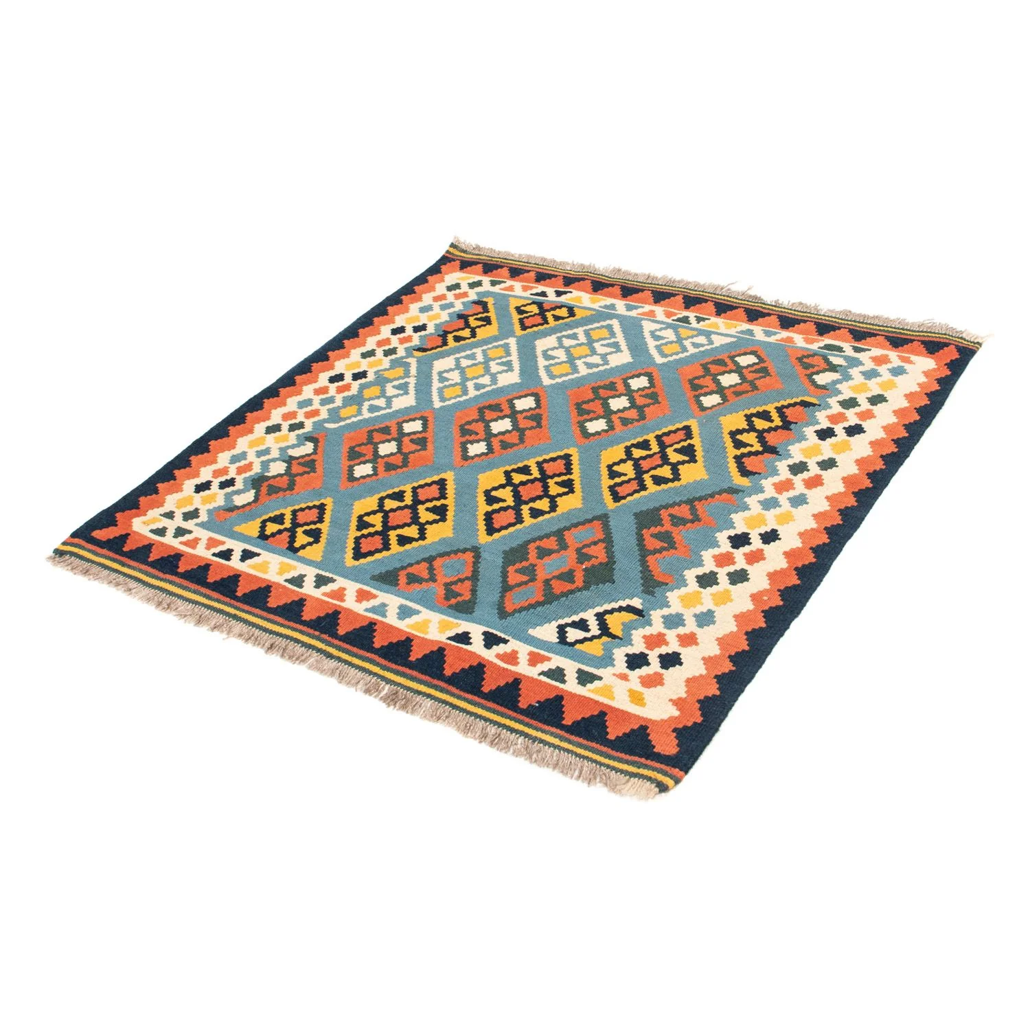 Kelim Teppich - Oriental 100 x 98 cm - hellblau - Image 5