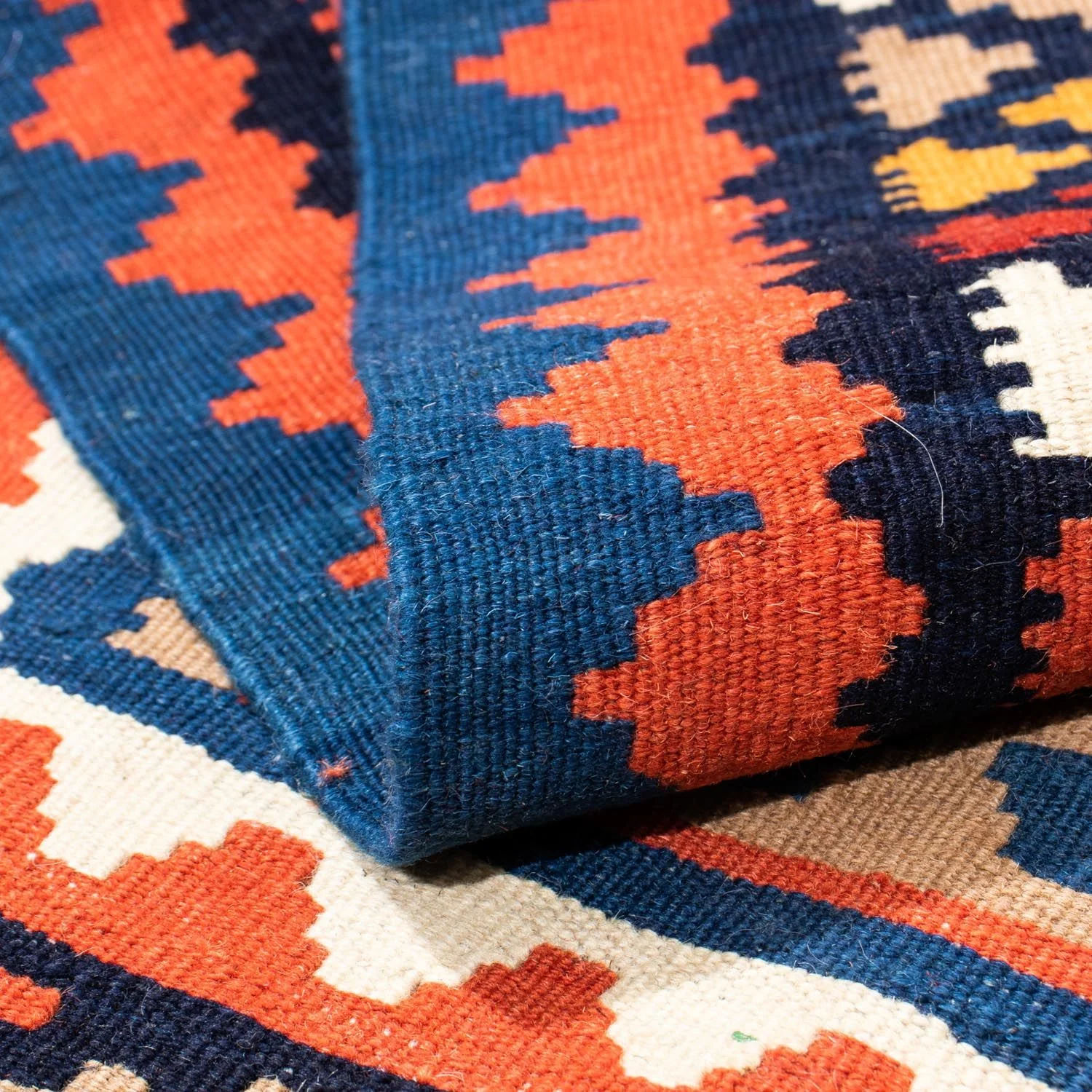 Kelim Teppich - Oriental 102 x 100 cm - blau - Image 4