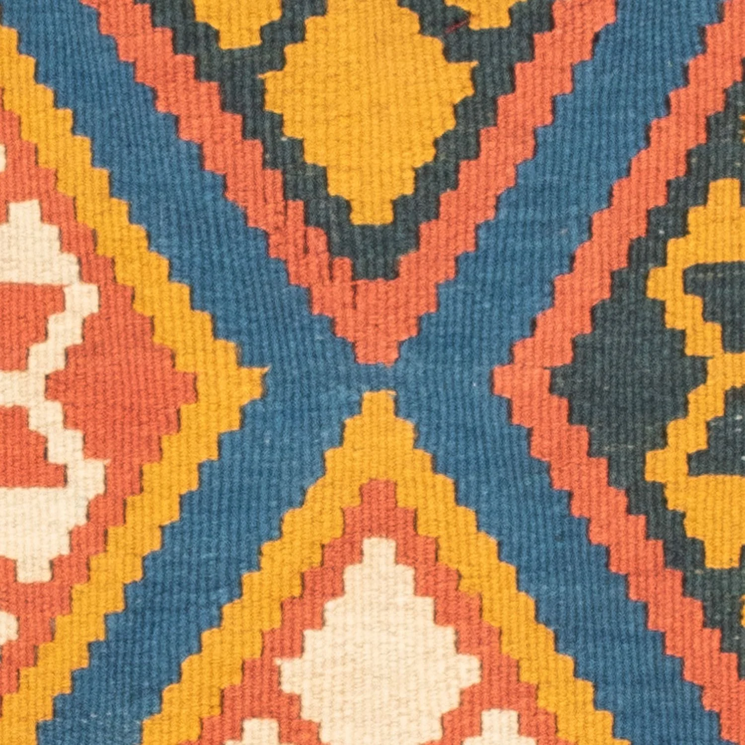 Kelim Teppich - Oriental 103 x 100 cm - blau - Image 2