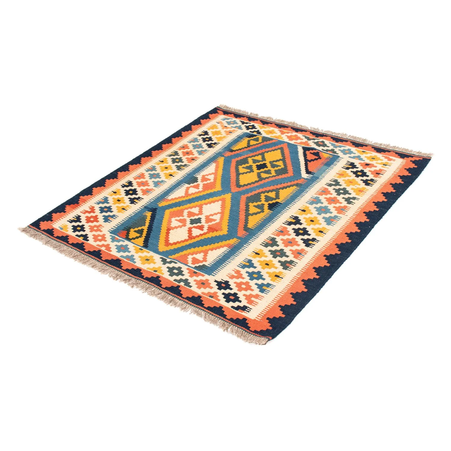 Kelim Teppich - Oriental 103 x 100 cm - blau - Image 5