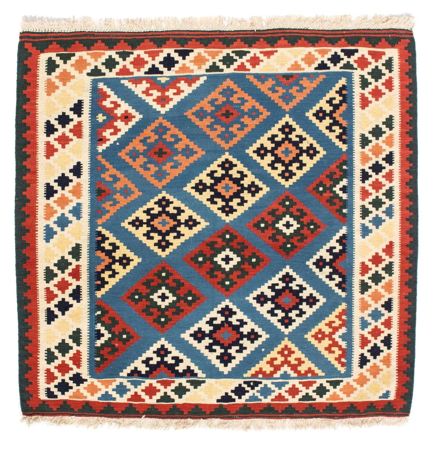 Kelim Teppich - Oriental 104 x 100 cm - dunkelblau
