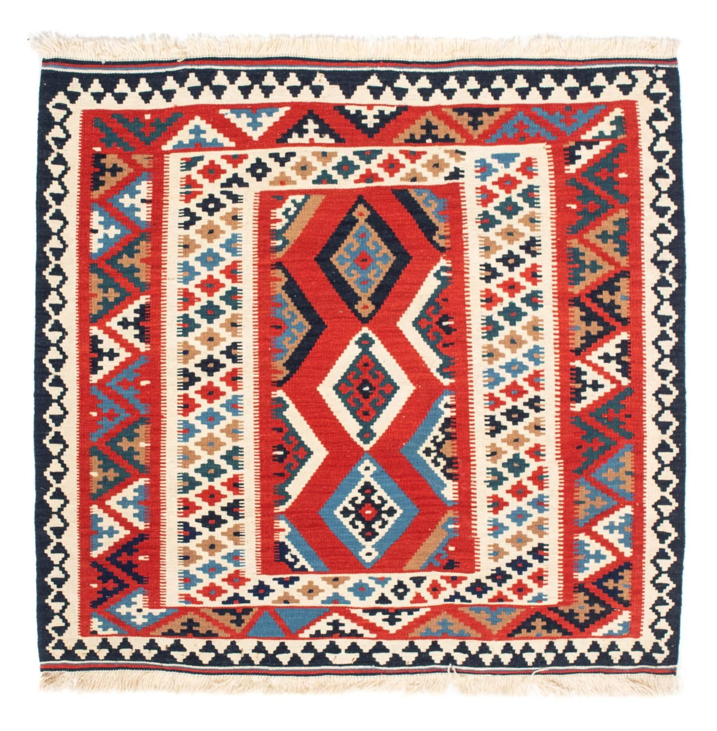 Kelim Teppich - Oriental 105 x 102 cm - rot