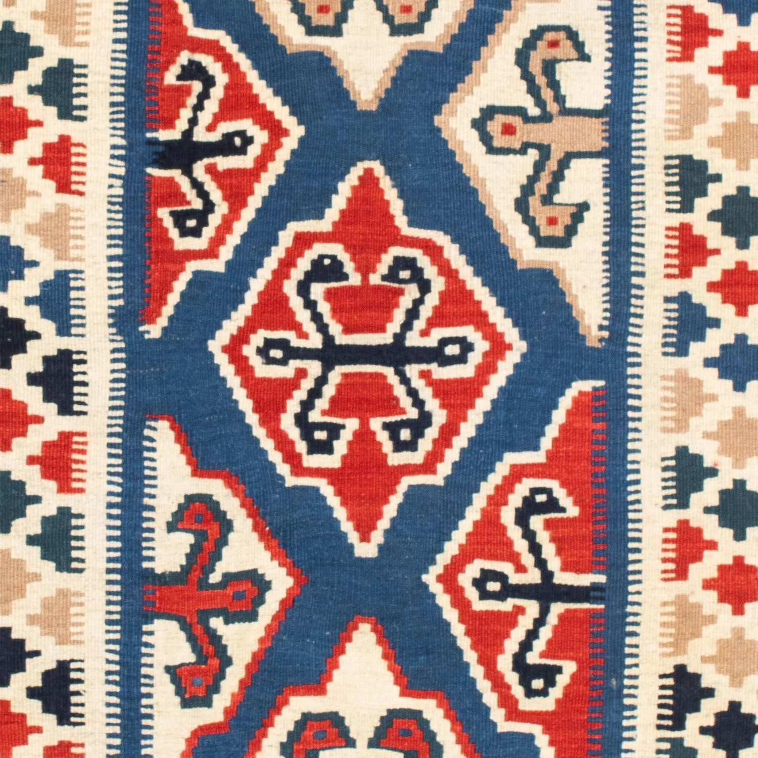 Kelim Teppich - Oriental 125 x 110 cm - blau - Image 2