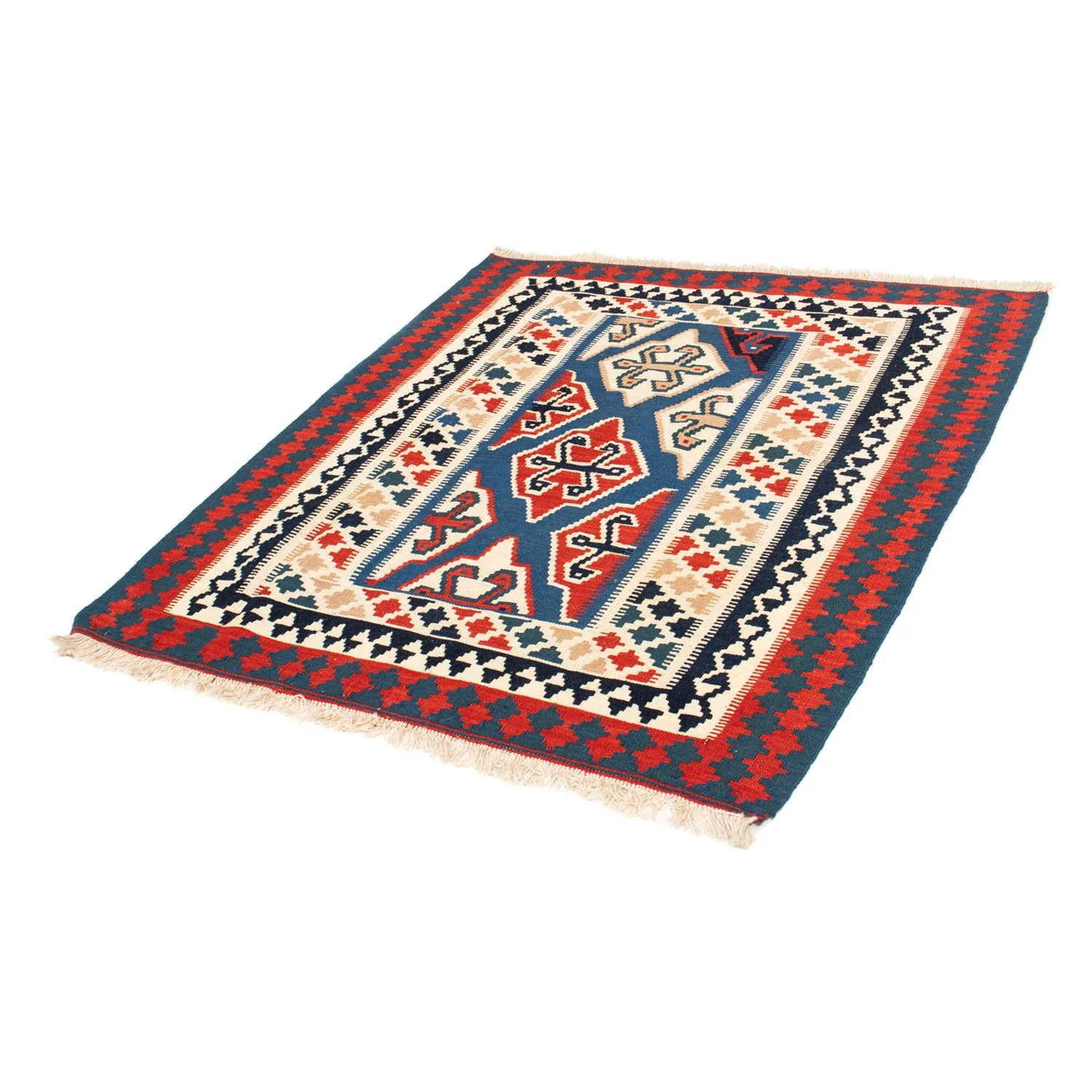 Kelim Teppich - Oriental 125 x 110 cm - blau - Image 5