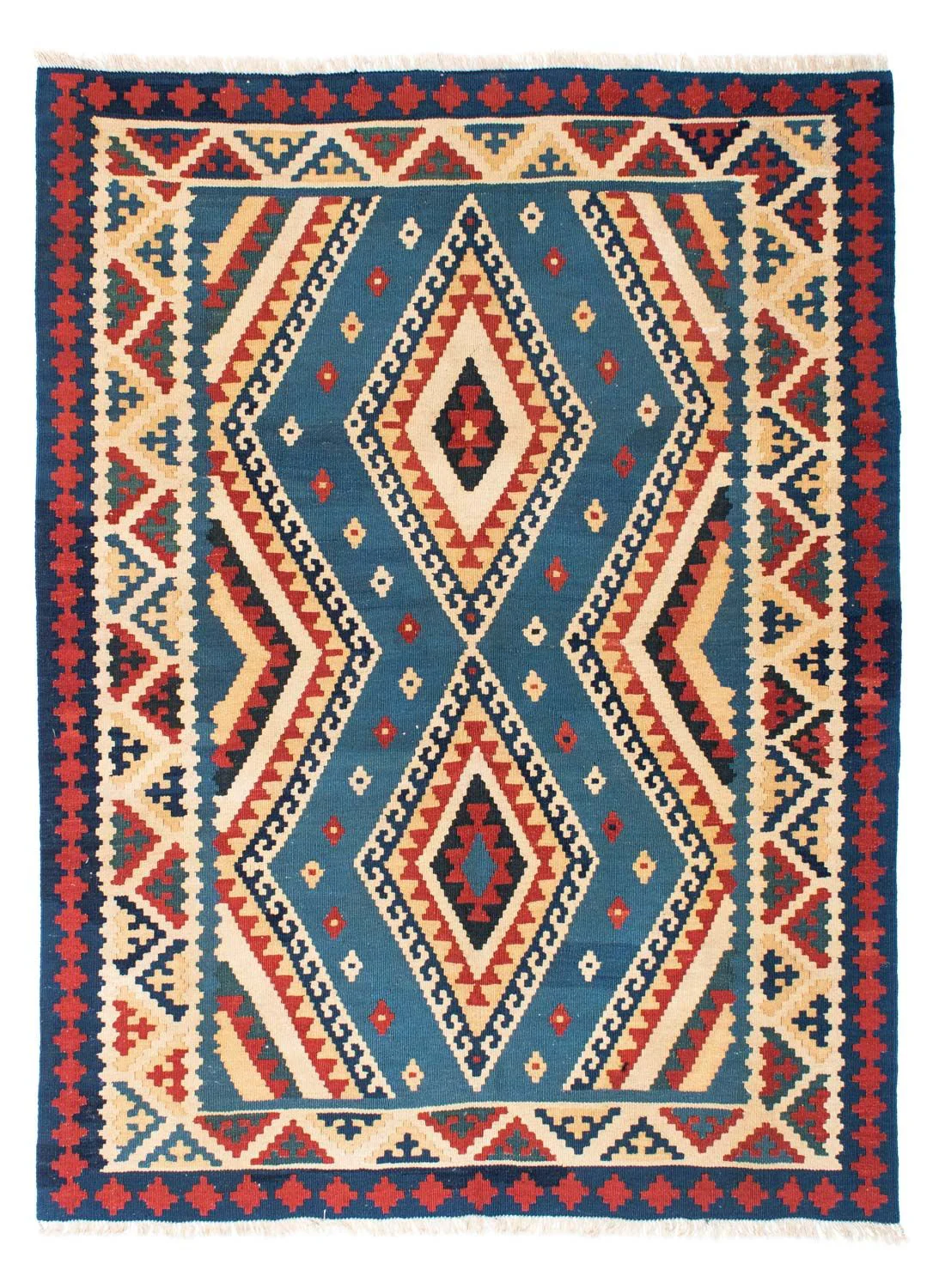 Kelim Teppich - Oriental 193 x 152 cm - blau