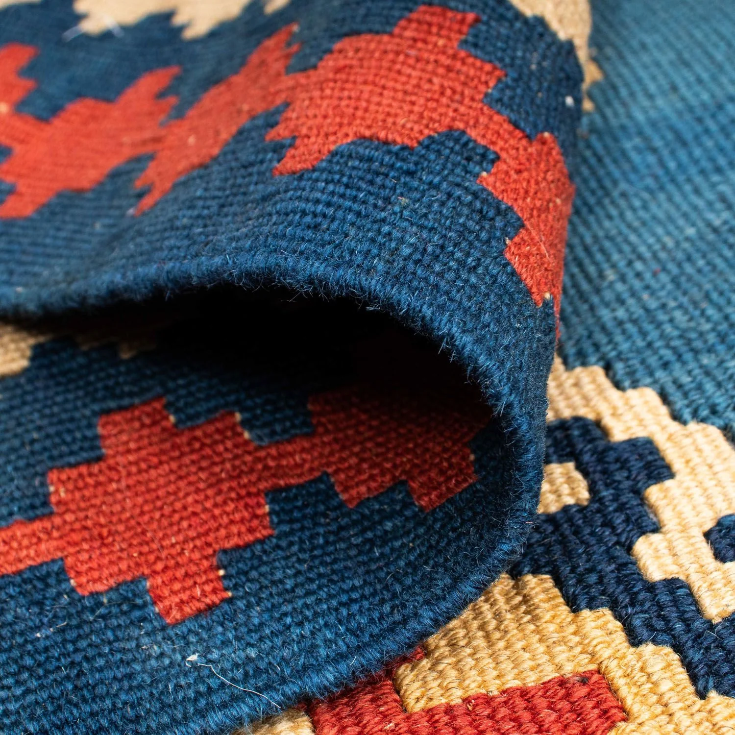 Kelim Teppich - Oriental 193 x 152 cm - blau - Image 4