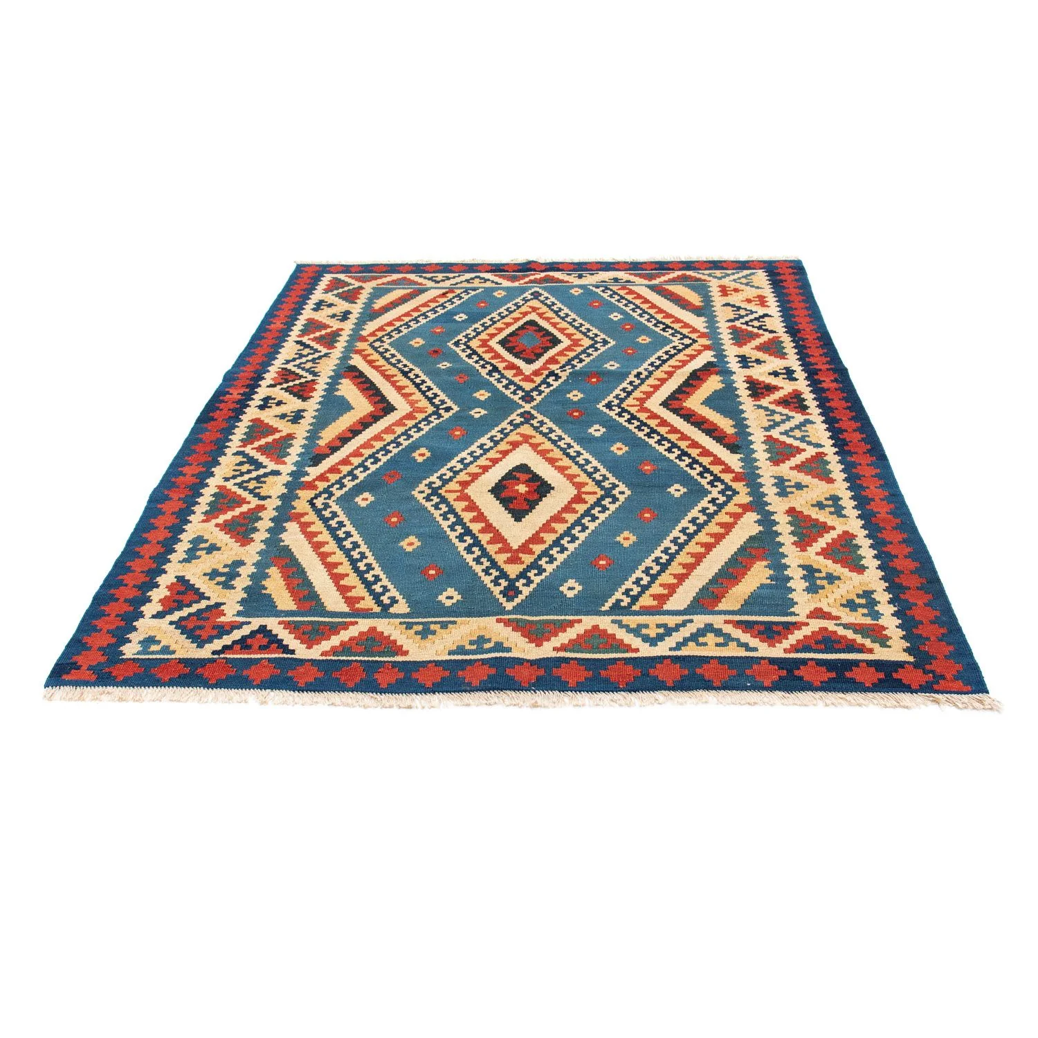Kelim Teppich - Oriental 193 x 152 cm - blau - Image 5
