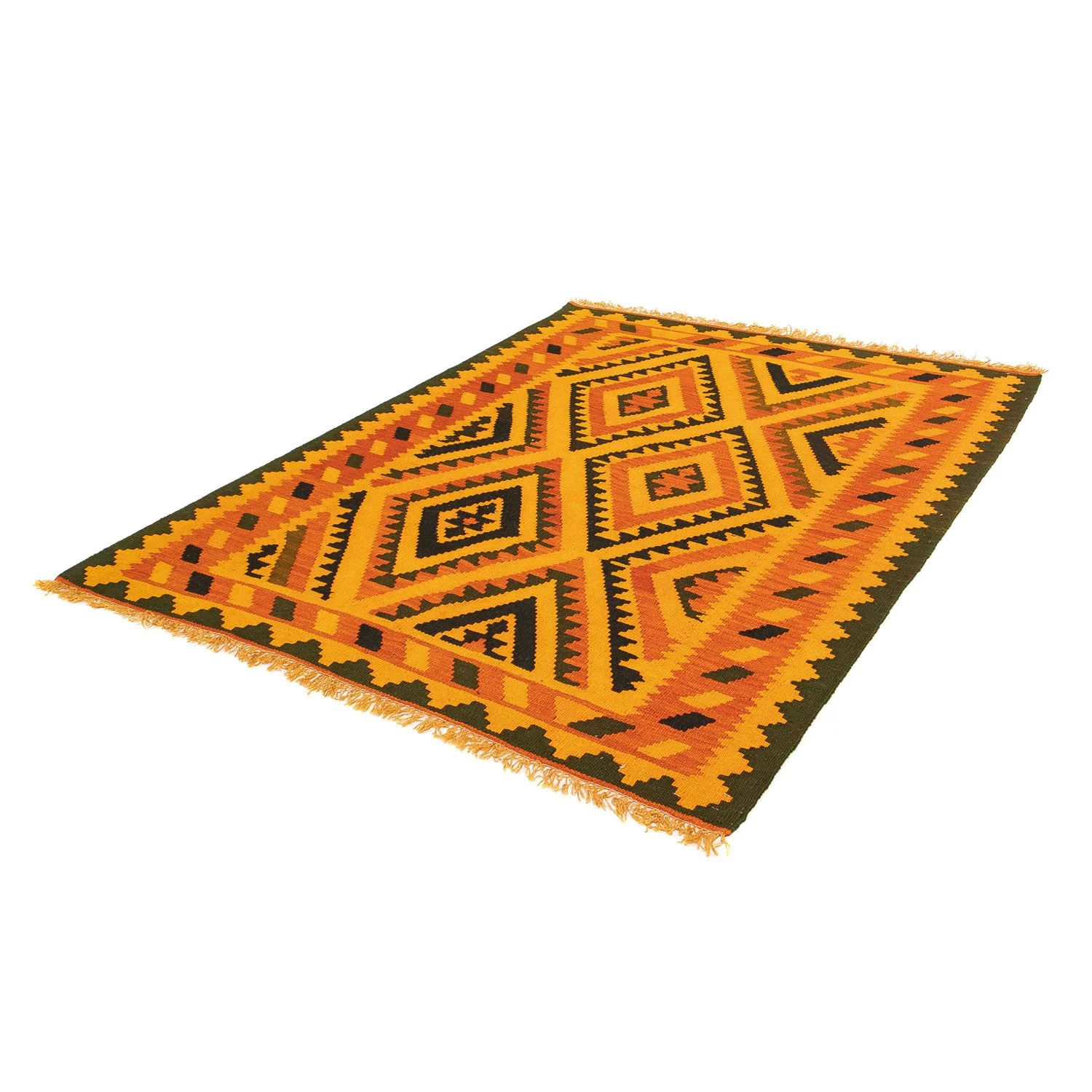 Kelim Teppich - Oriental 195 x 152 cm - dunkelbraun - Image 5