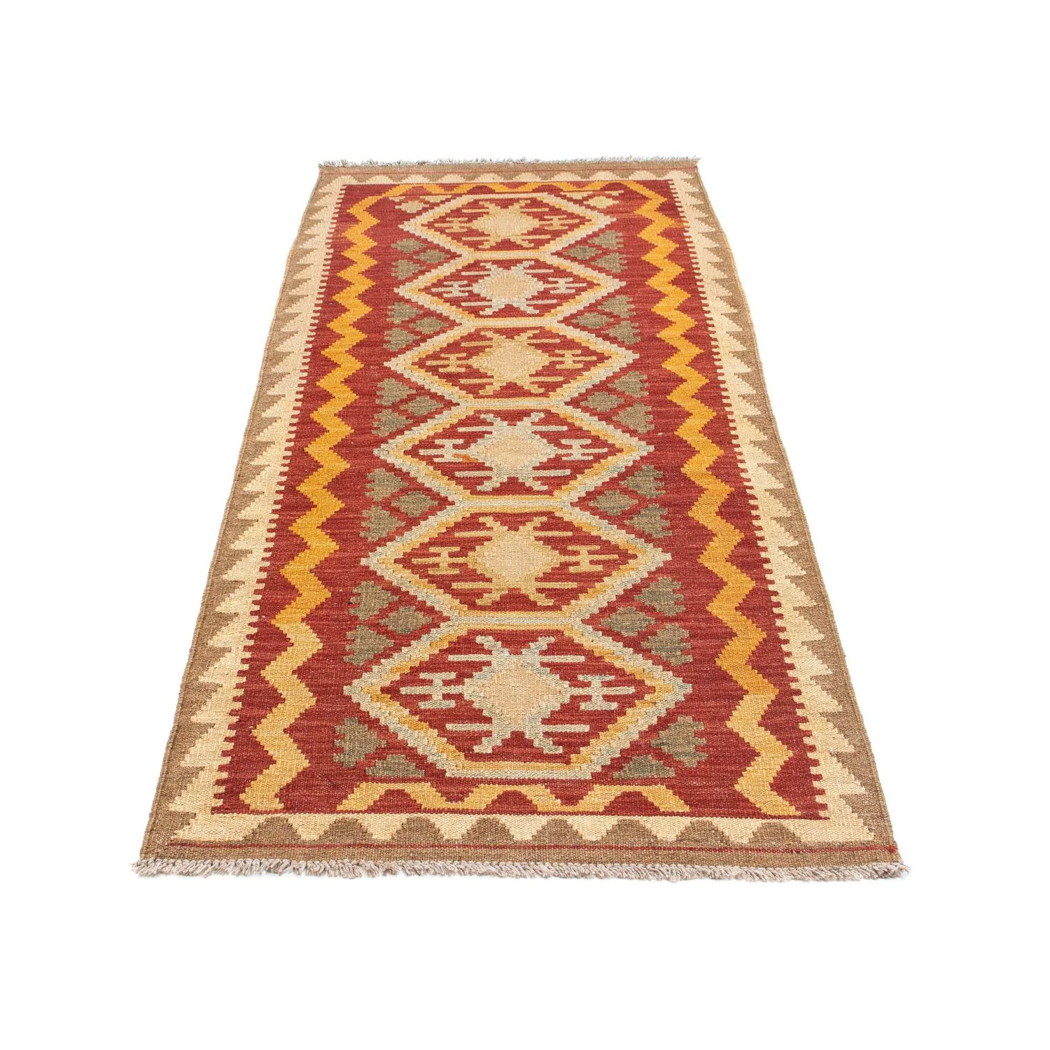 Kelim Teppich - Oriental 196 x 76 cm - hellbraun - Image 5