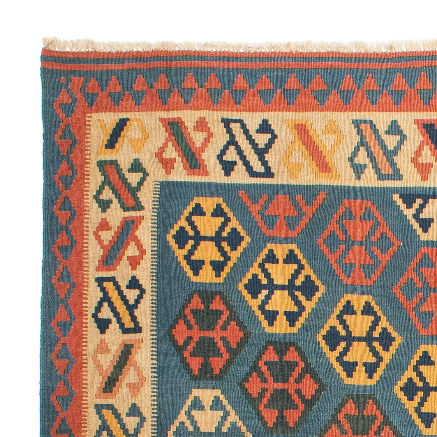 Kelim Teppich - Oriental 212 x 198 cm - blau - Image 3
