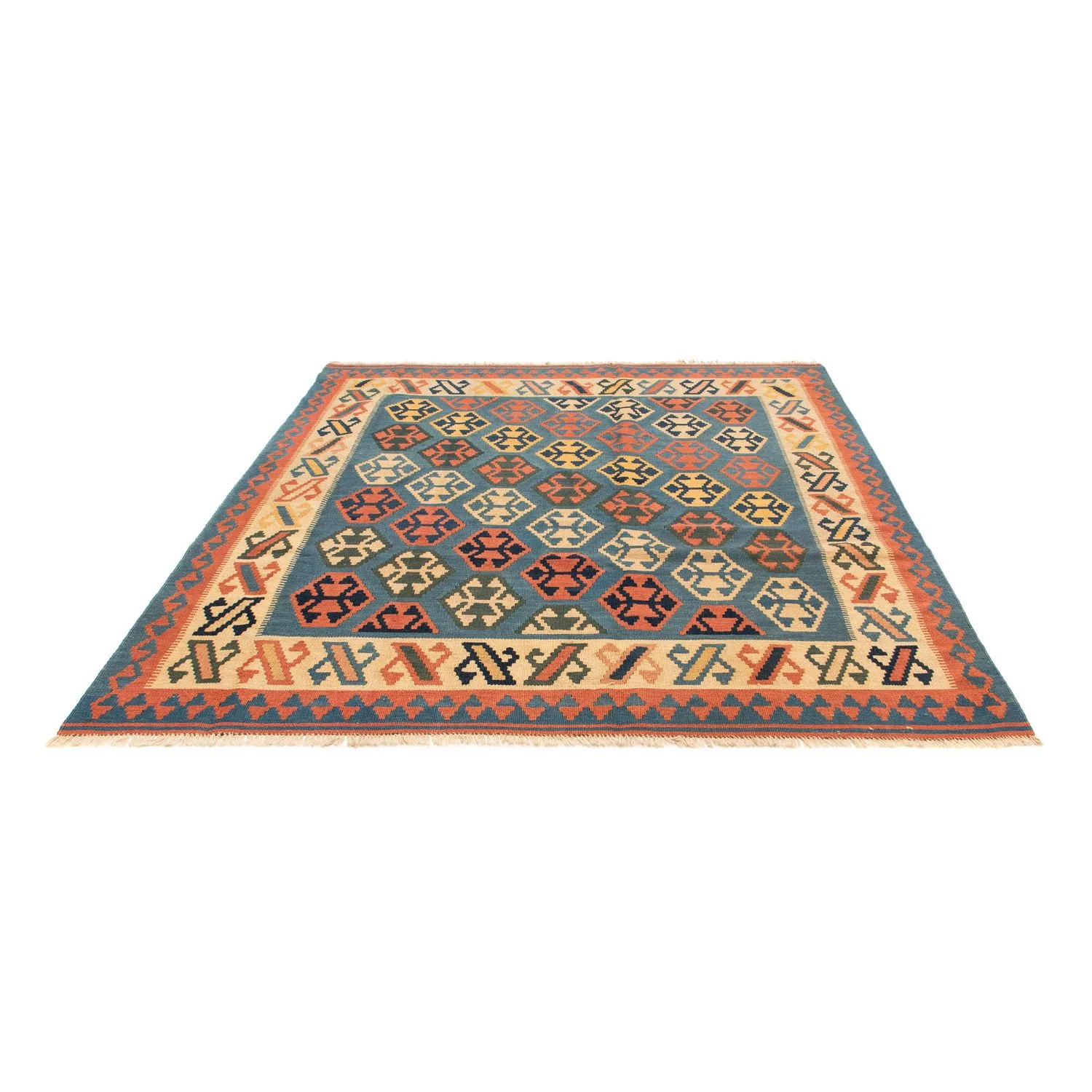 Kelim Teppich - Oriental 212 x 198 cm - blau - Image 5