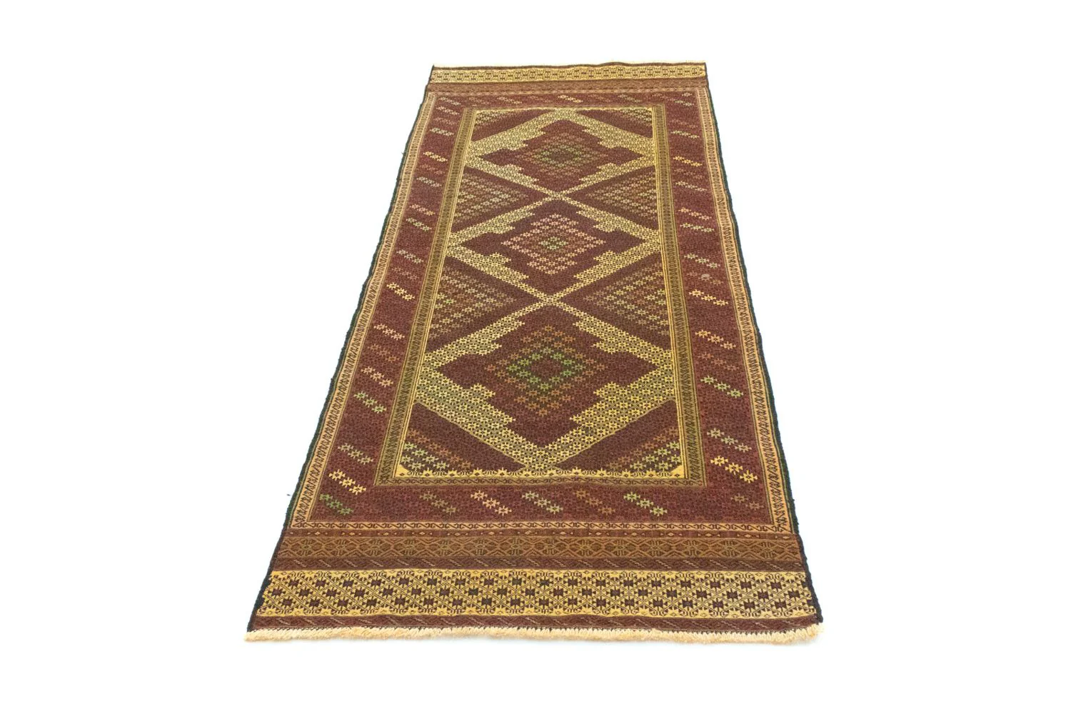 Kelim Afghan Teppich 212x82cm - Image 5