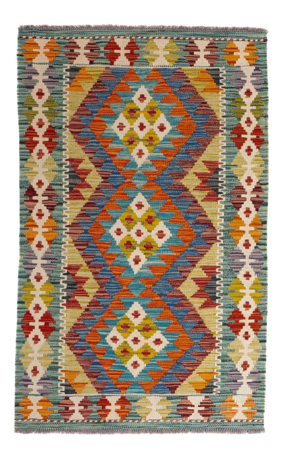 Kelim Teppich - Splash - 123 x 79 cm - mehrfarbig
